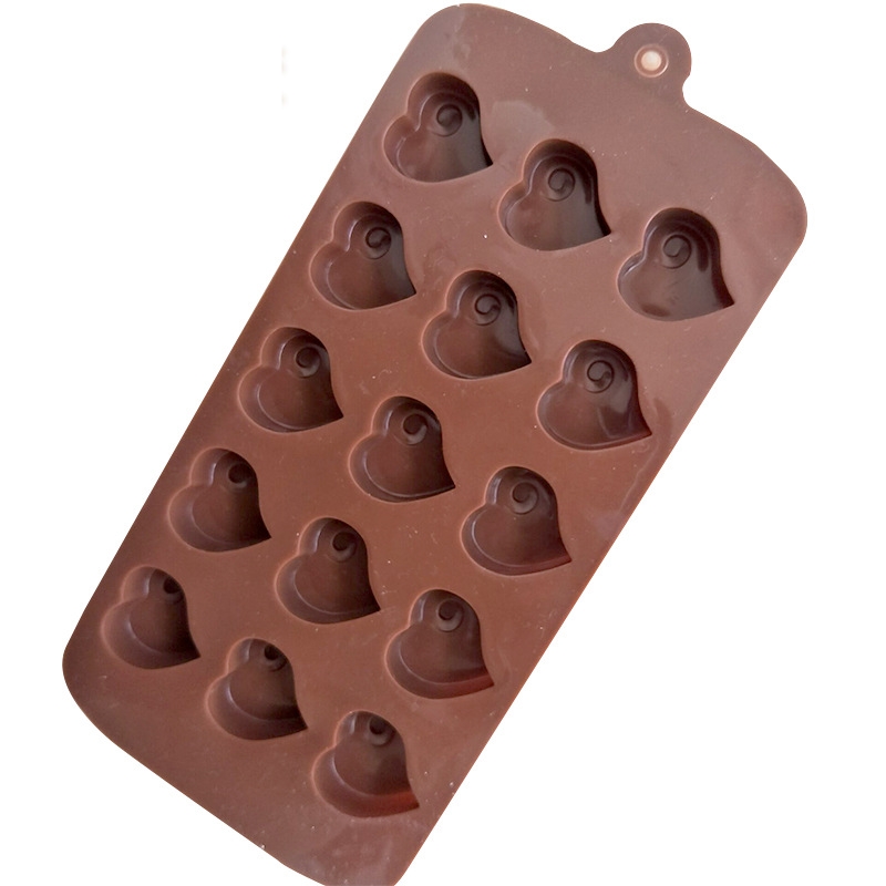 แม่พิมพ์ซิลิโคน หัวใจ 15ช่อง เกลี่ยวเล๊ก