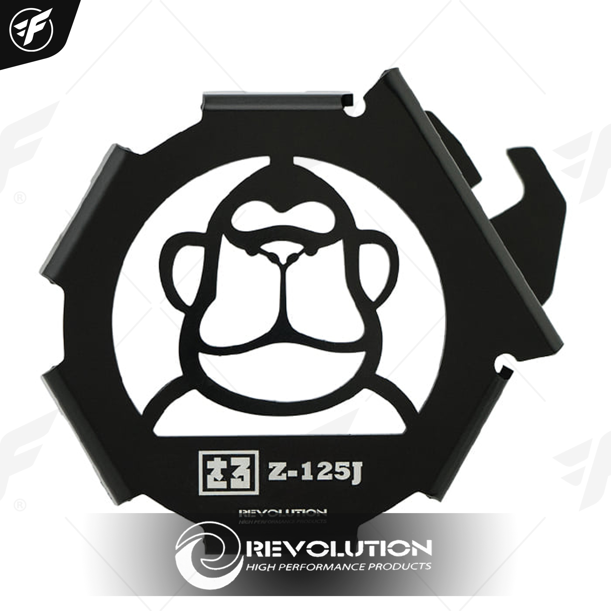 บังแตร (อลูมิเนียม) REVOLUTION MONKEY-125 ดำ (ไม่ถอดไฟหน้า)