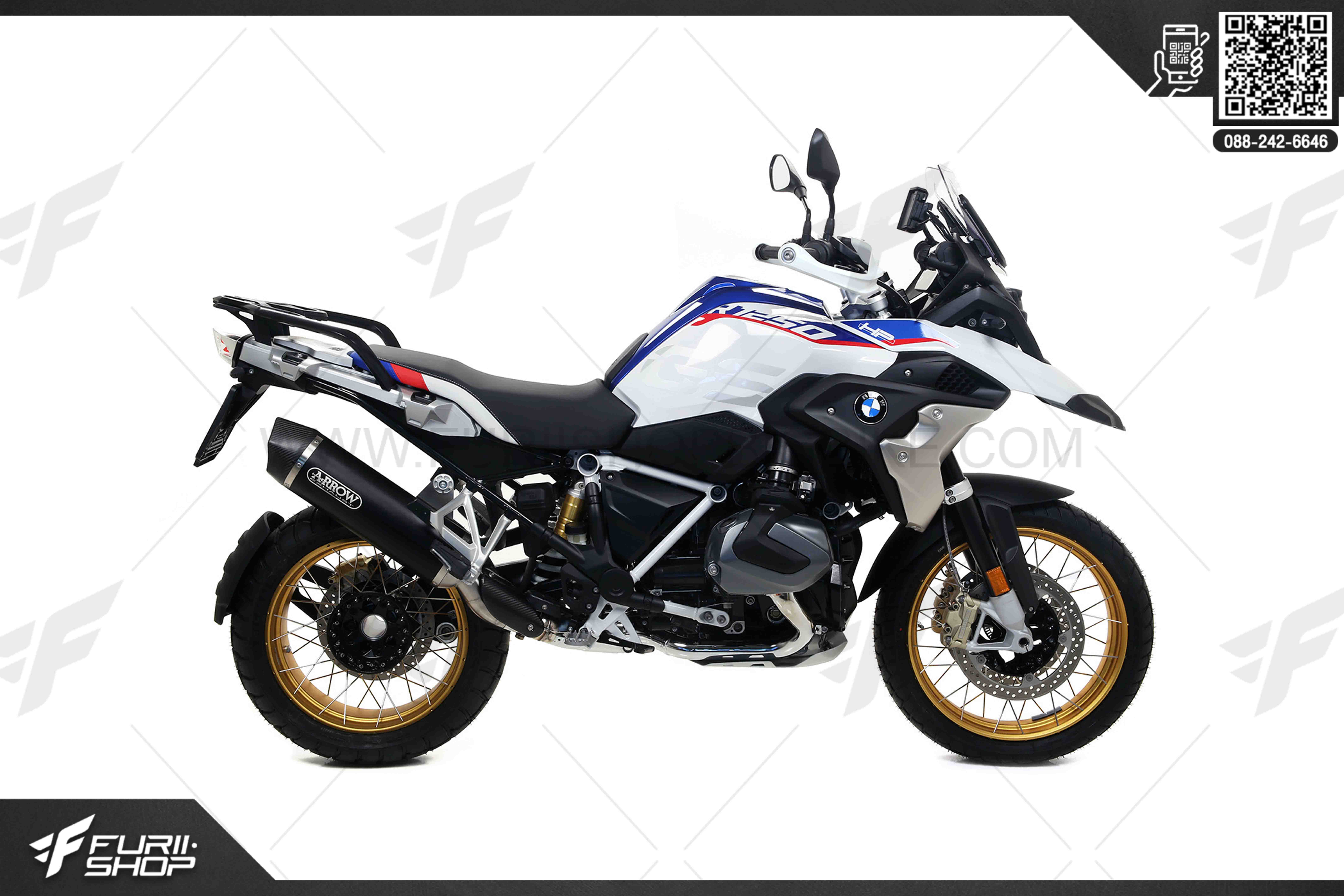 ท่อมอเตอร์ไซค์ Arrow Slip Titanium-Carbon FOR BMW R1250GS 2019 ท่อแต่ง ท่อสูตร ท่อบิ๊กไบค์ ท่อBigbike ท่อไอเสีย