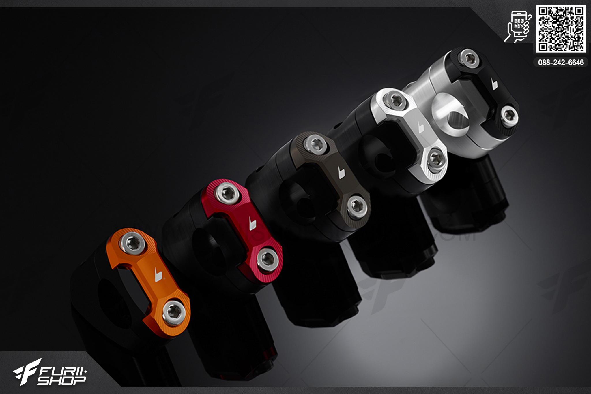 ตุ๊กตาแฮนด์อ้วน (Bar Clamp Set (used with BIKERS' FATBAR, 28.6mm)) Bikers ฮอนด้า Honda Forza 300 (2013-2017)