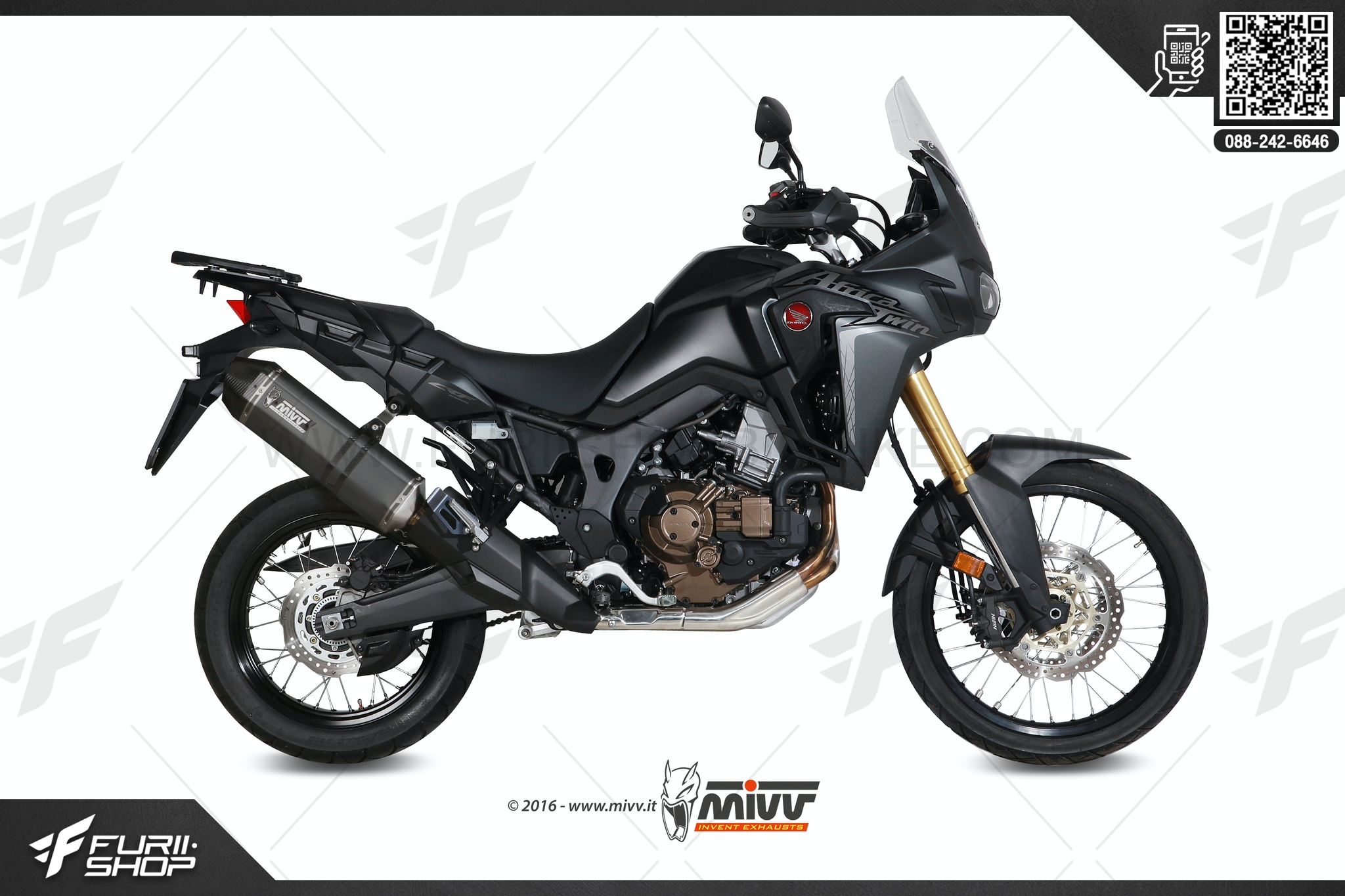 ท่อมอเตอร์ไซค์ MIVV STEEL BLACK FOR HONDA AFRICA TWIN 2016 ท่อแต่ง ท่อสูตร ท่อบิ๊กไบค์ ท่อBigbike ท่อไอเสีย
