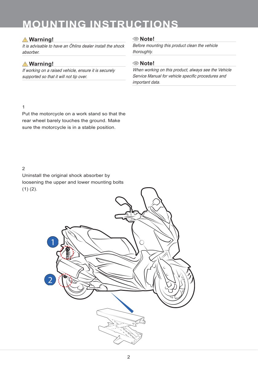 โช๊คหลังแต่ง Ohlins YA114 For Yamaha X-Max 250/300 (Race Version) ปี 2017-2023