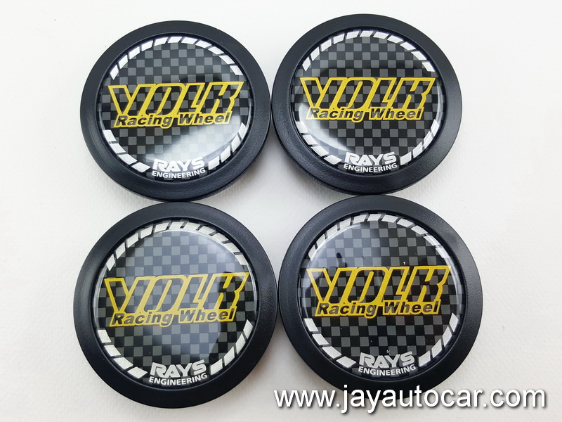ฝาล้อรถยนต์ สำหรับ ล้อแม็ก สติ๊กเกอร์ VOLK สีดำ ขนาด 58 มิล 1ชุด 4ชิ้น