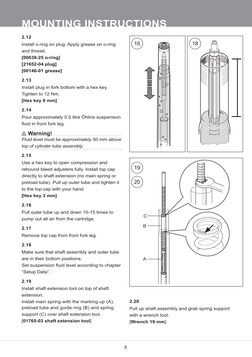 สปริงโช้คหน้า Ohlins FKS519 For Yamaha MT-09 SP 2021-2023