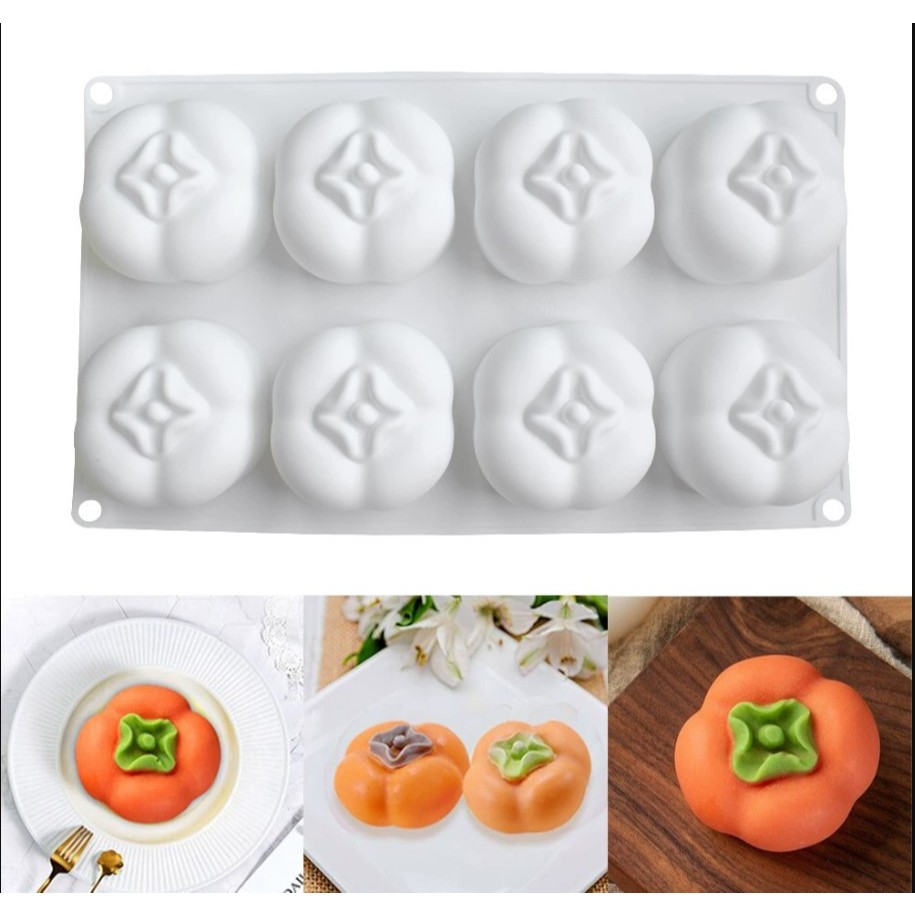 แม่พิมพ์ซิลิโคนช็อคโกแลตรูปลูกพลับ 3 มิติ แม่พิมพ์เค้ก