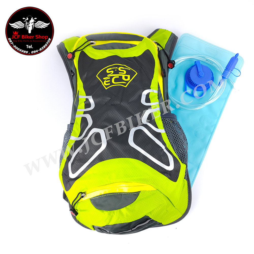 กระเป๋าเป้น้ำสะพายหลัง เป้น้ำ SSPEC สำหรับใส่ขับรถมอเตอร์ไซค์และกิจกรรมกลางแจ้งมากมายพร้อมถุงน้ำความจุ2ลิตร สีเขียว