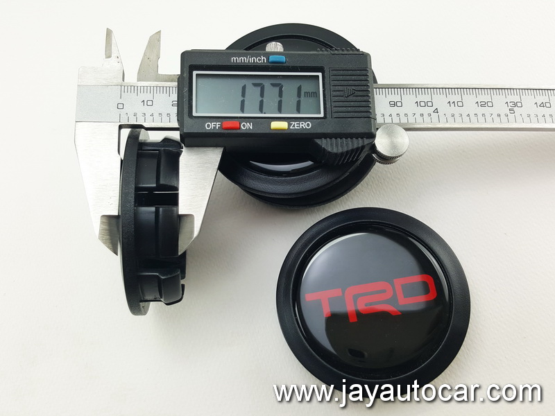 ฝาล้อรถยนต์ สีดำ สำหรับ ล้อแม็ก สติ๊กเกอร์ TRD ขนาด 58 มิล 1ชุด 4ชิ้น 58mm.