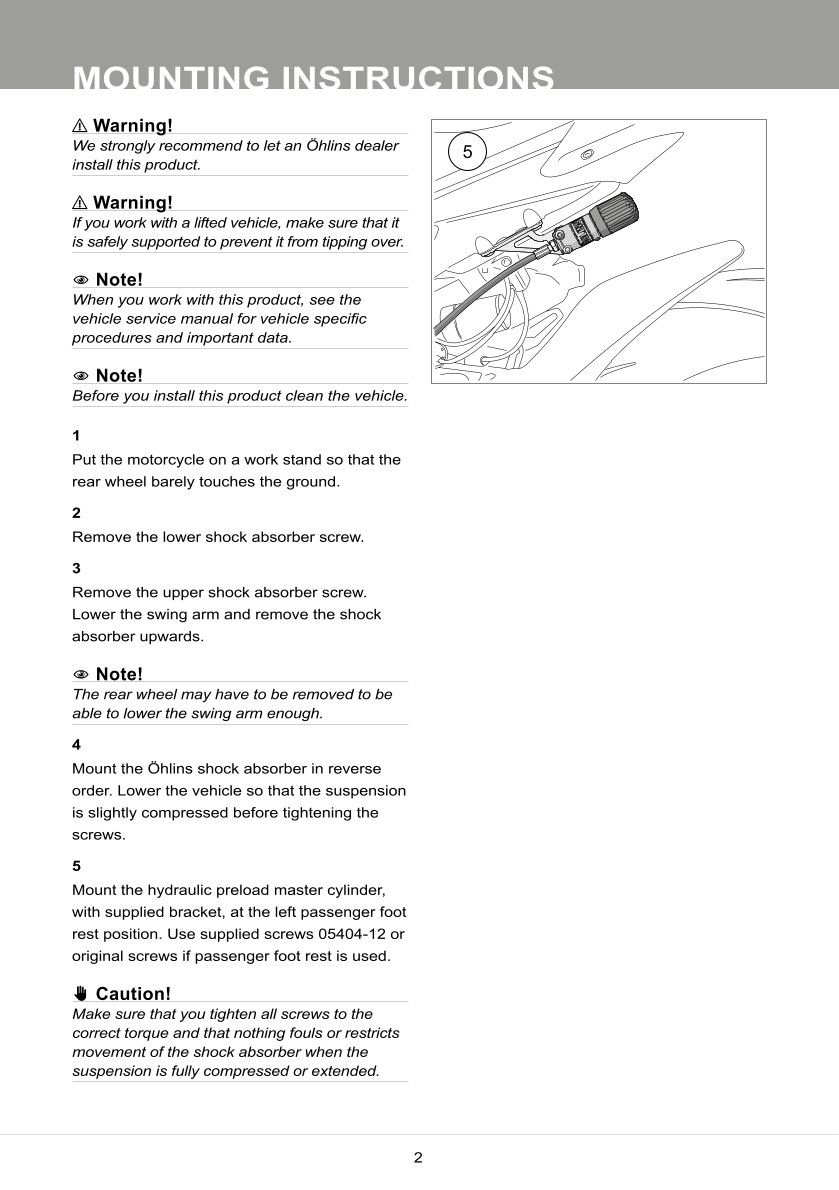 โช๊คหลังแต่ง Ohlins DU468 For Ducati Panigale V4 ปี 2018-2023
