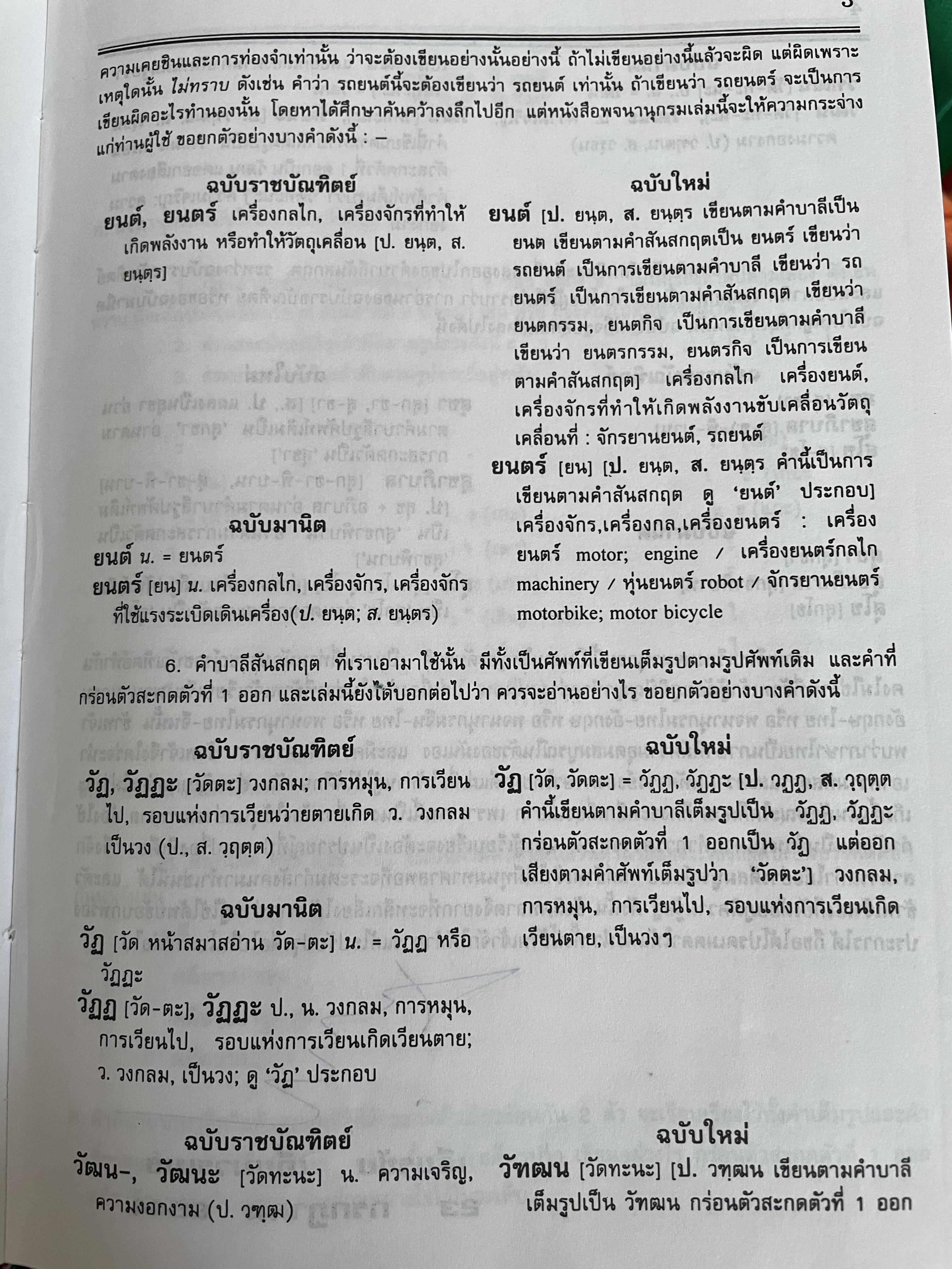 พจนานุกรมไทย ฉบับใหม่ ศัพท์โดดและคำผสมกว่า 87,000 คำ รวบรวมคำบาลี สันสกฤต ทั้งศัพท์เต็มรูปและที่กร่อนตัวสะกดที่ 1 ออก โดย เธียรชัย เอี่ยมวรเมธ 7,500 กรัม