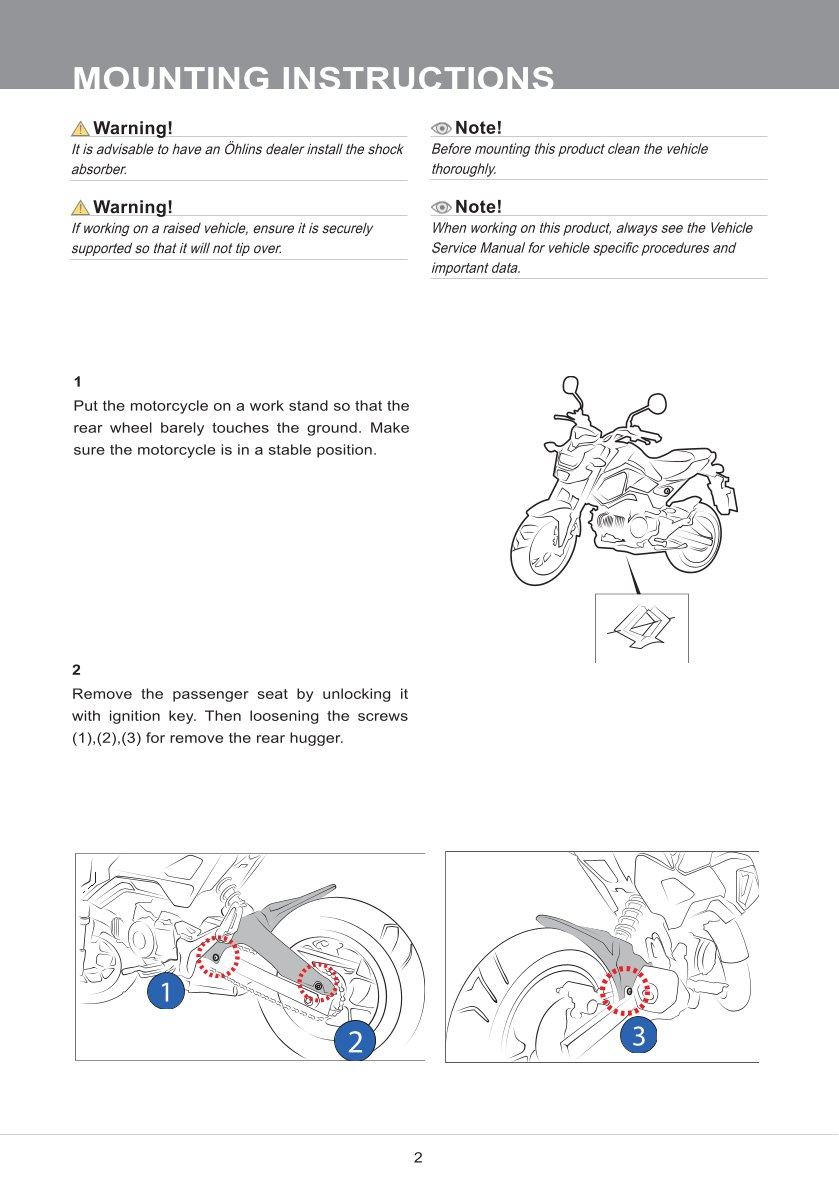 โช๊คหลังแต่ง Ohlins HO611 For Honda MSX125SF (USA-GROM SF '17-'20) ปี 2016-2020