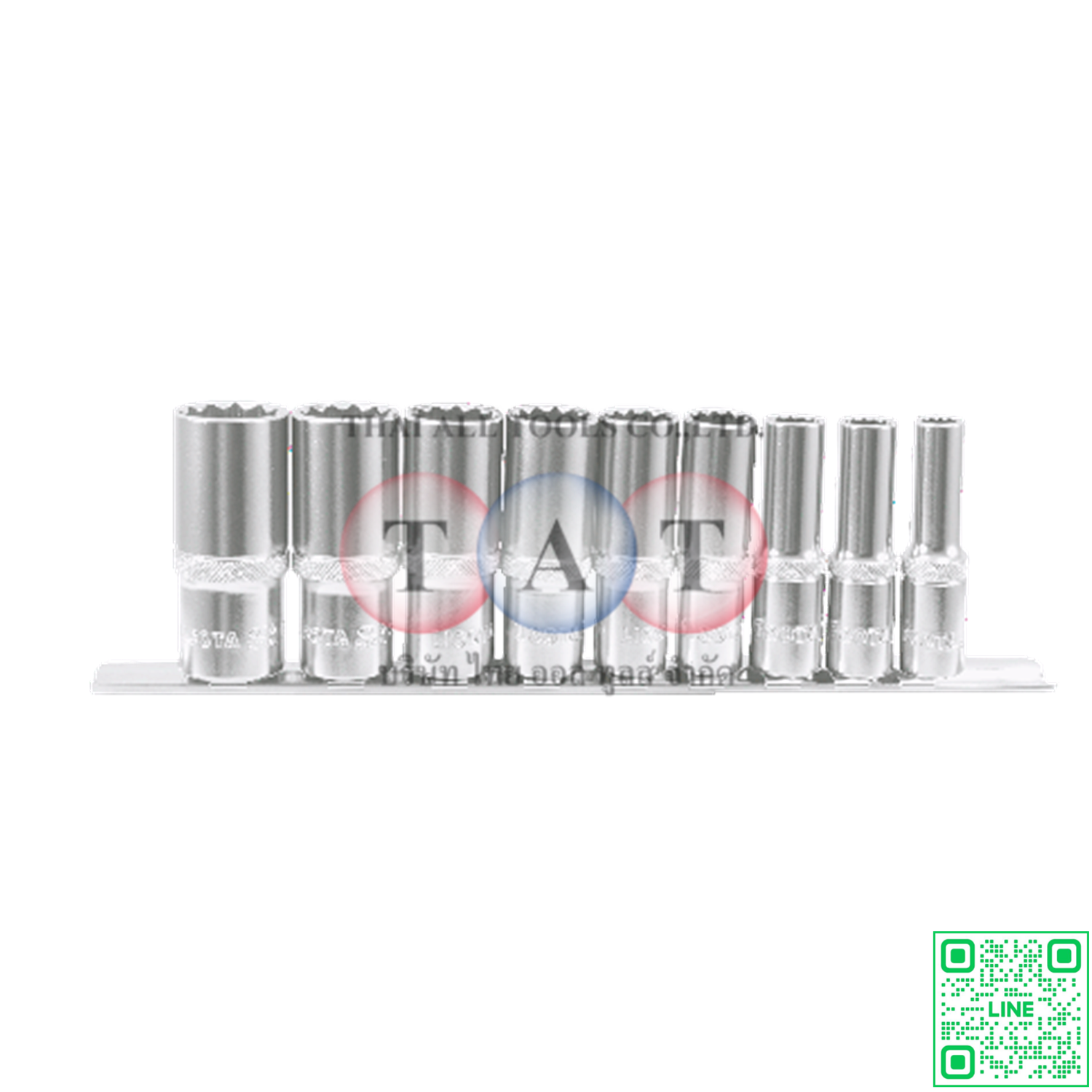 9 PCS 3/8" DR. 12PT FLANK DEEP SAE SOCKET SET