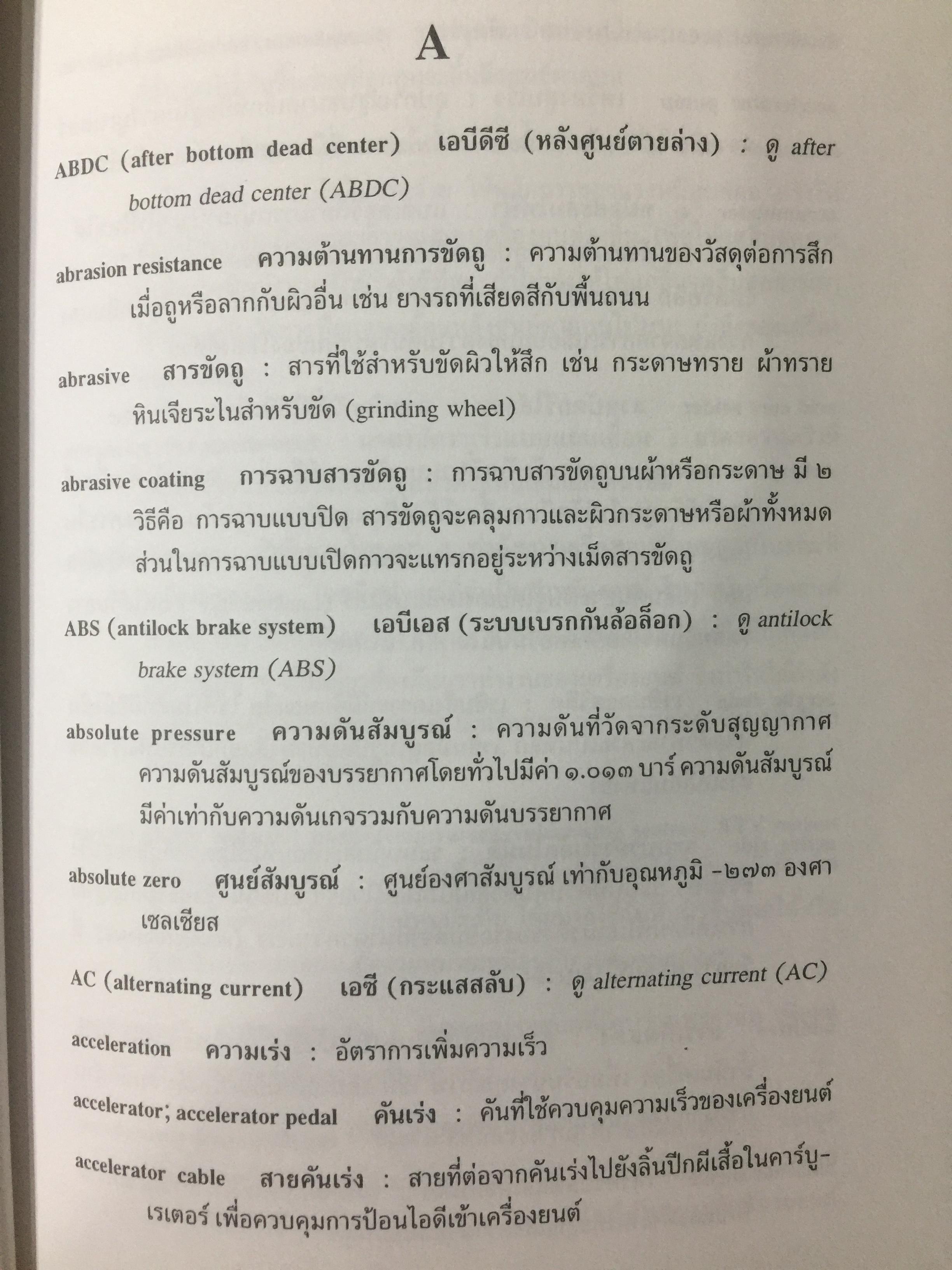 พจนานุกรม ศัพท์ยานยนต์ ฉบับราชบัณฑิตสถาน พิมพ์ครั้งแรก ปี 2542 0 กก.