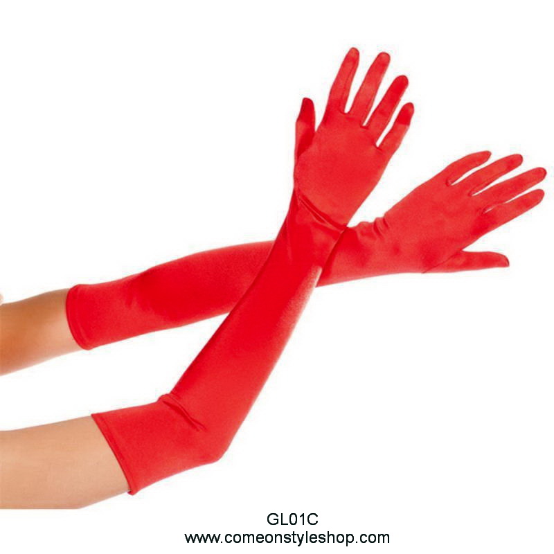 ถุงมือออกงาน แบบยาว 21 นิ้ว ถุงมือเจ้าสาว ผ้าซาติน เรียบหรู วินเทจสไตล์ Long gloves satin wedding bridal