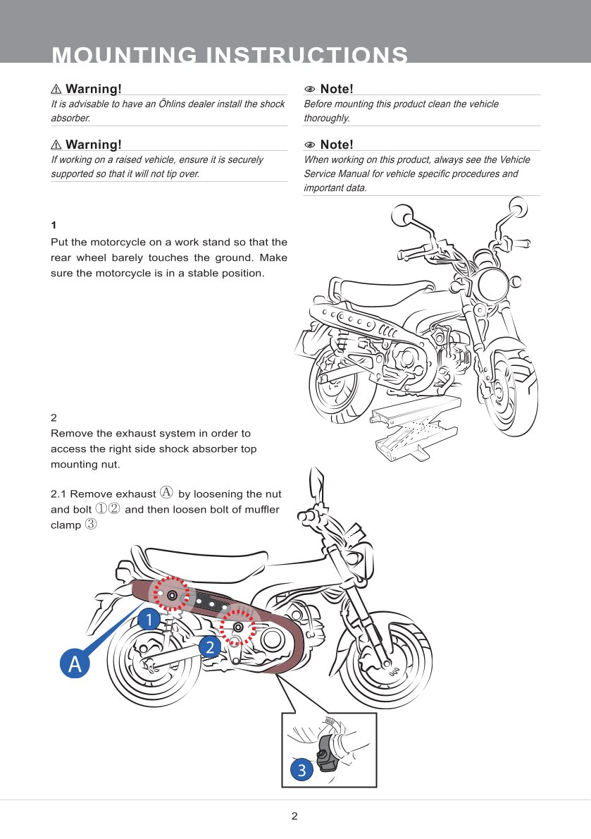 โช๊คหลังแต่ง Ohlins HO227 For Honda Dax 125 ปี 2022-2023