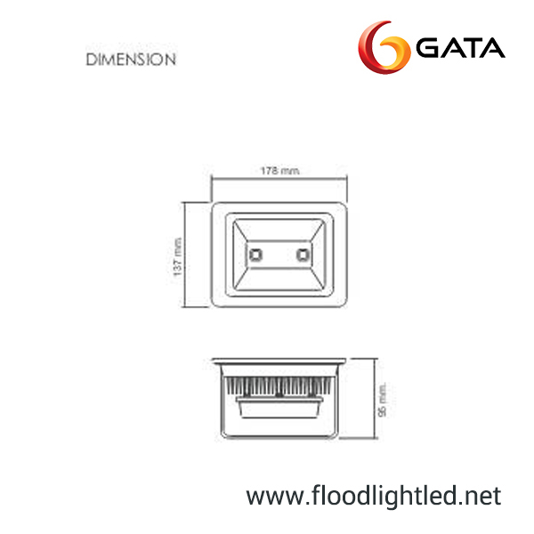 สปอร์ตไลท์LED 20w ยี่ห้อ GATA (แสงส้ม)