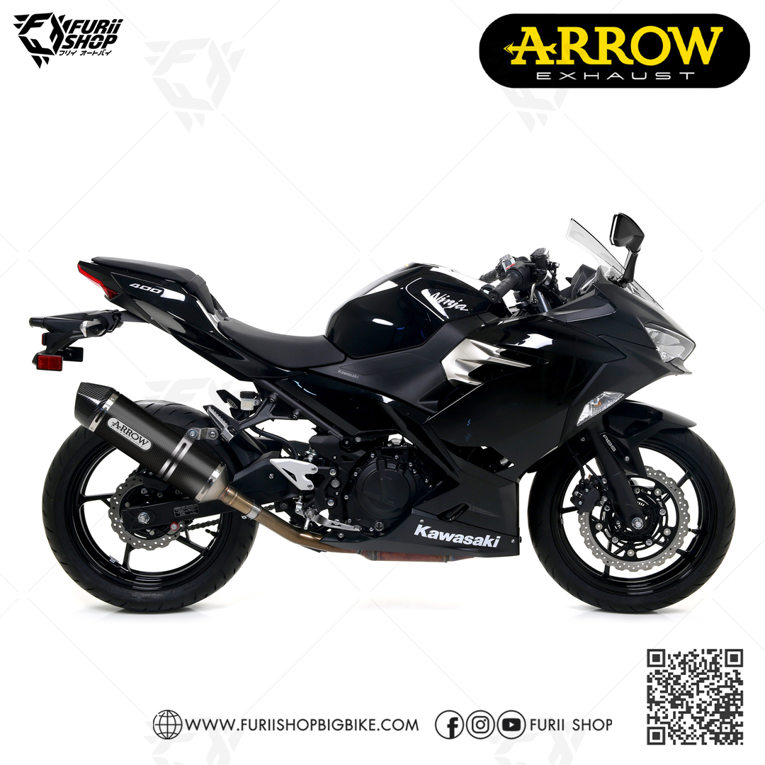 ท่อมอเตอร์ไซค์ Arrow Slip on Carbon-Carbon : for Kawasaki Z400 2019-2022