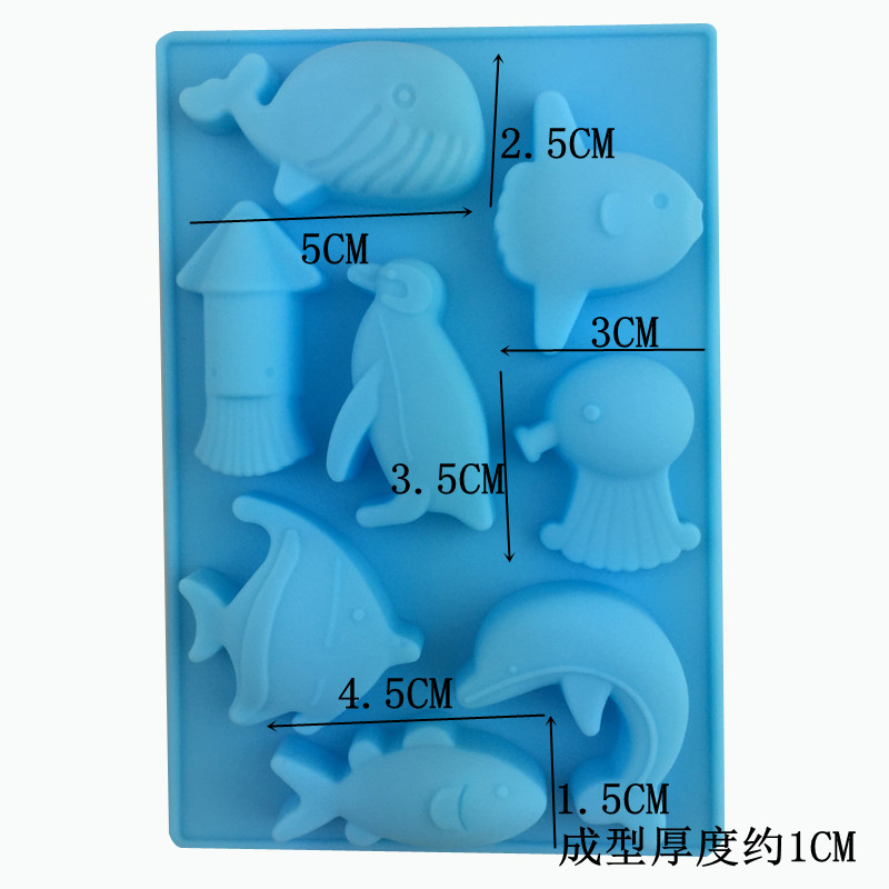 ปลาหมึก ปลาวฬ แพนกวิน+ แม่พิพม์ซิลิโคน