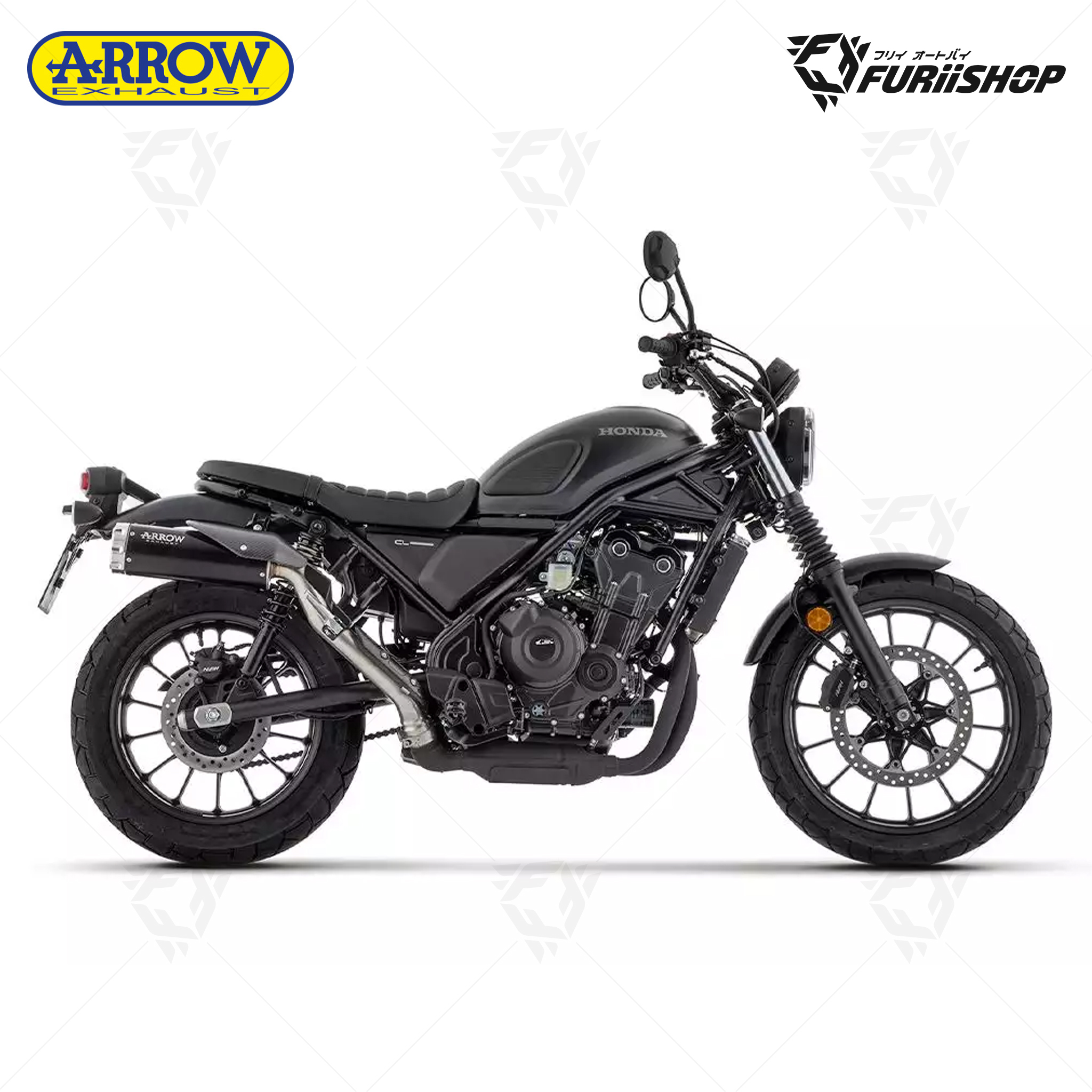 ท่อไอเสียแต่ง Arrow - Slip On Black-Carbon : for Honda CL500 2023