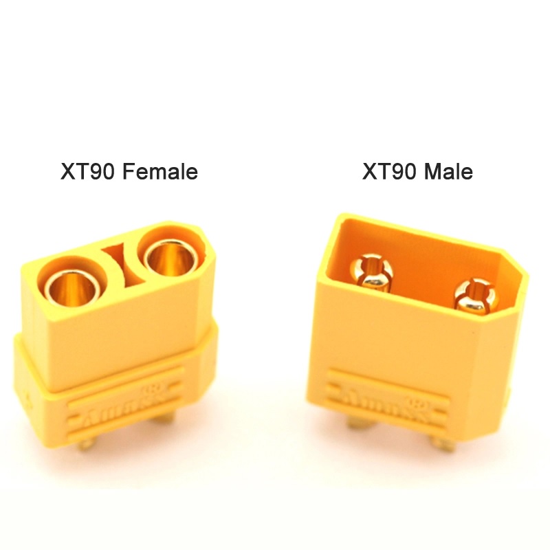 คอนเนกเตอร์ XT90 1 คู่ แบบมีฝาปิด ( connector terminalXT90 ,90A Male & Female Bullet Connectors Plug ,ขั้วต่อแบตเตอรี่ )