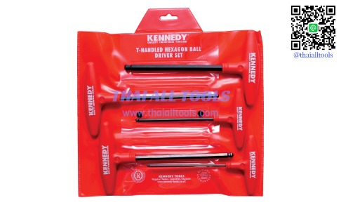 ชุดประแจหกเหลี่ยมหัวบอล ตัวที สีดำ METRIC T-HANDLE BALL DRIVER SET (5-PCE) KENNEDY