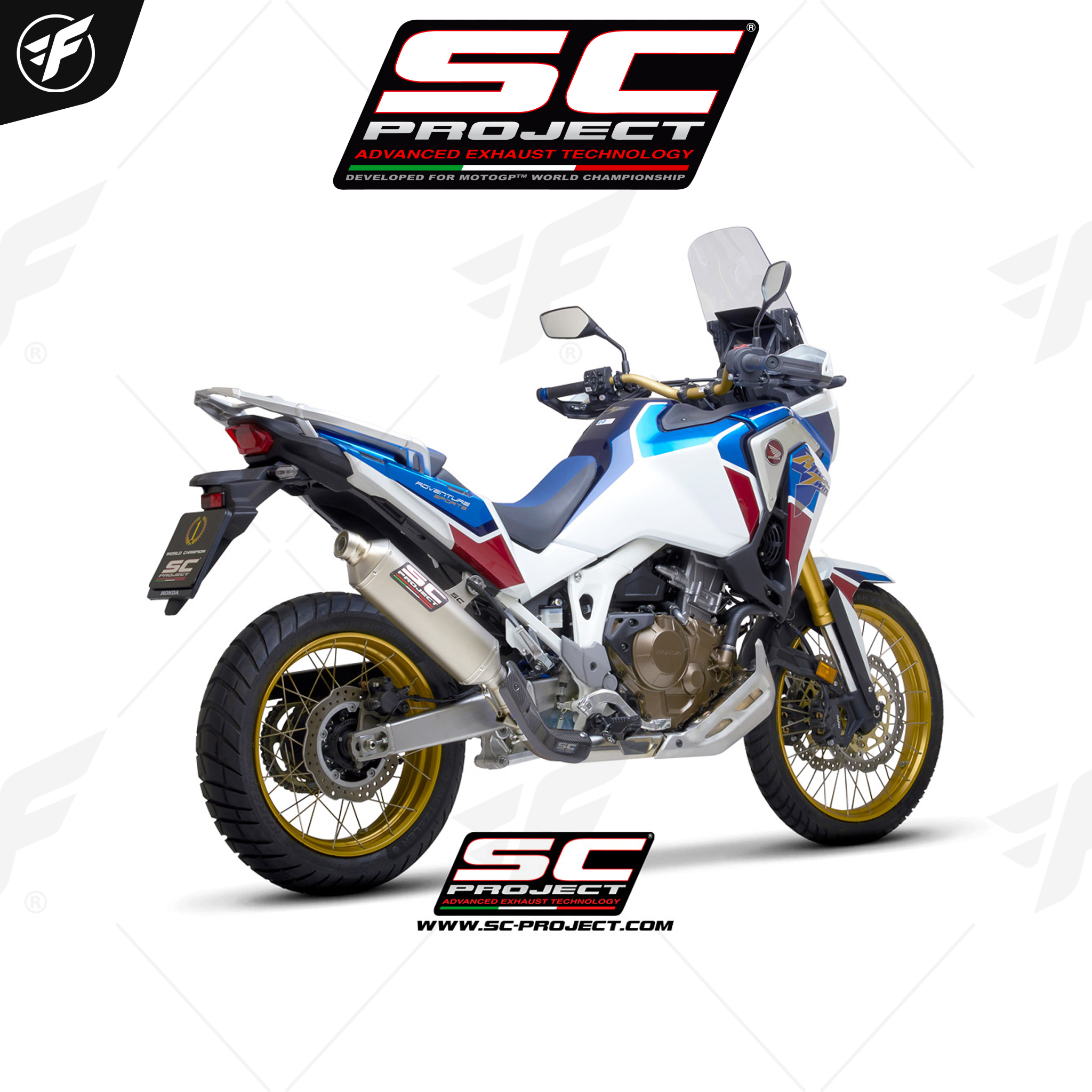 HONDA CRF1100L AFRICA TWIN (2020-2022) - ADVENTURE Rally Raid Muffler, Titanium, with Titanium end cap