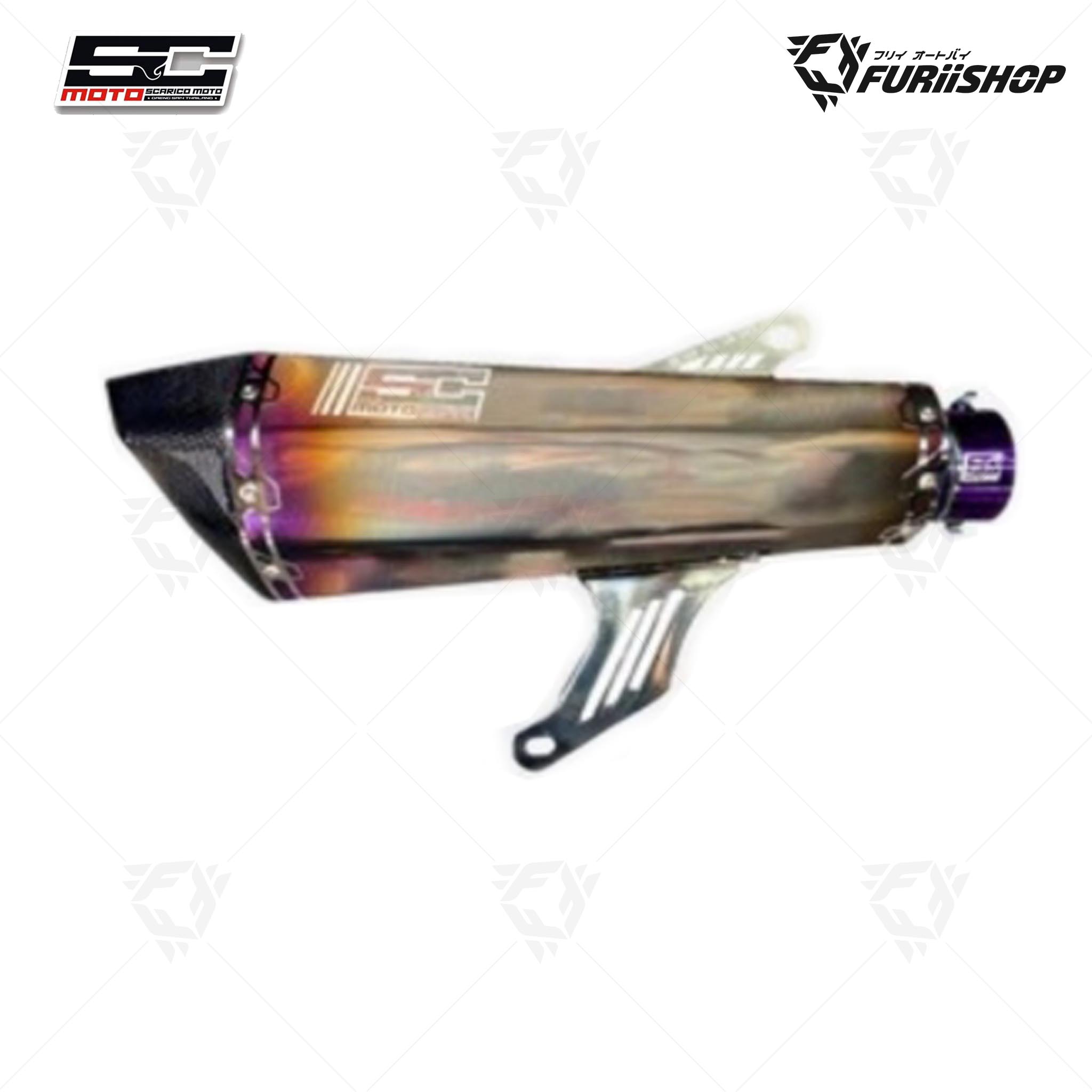 ท่อไอเสีย Slip-On SC MOTO รุ่น SM+ SD-1 ORIGINAL SHINY สีเงา