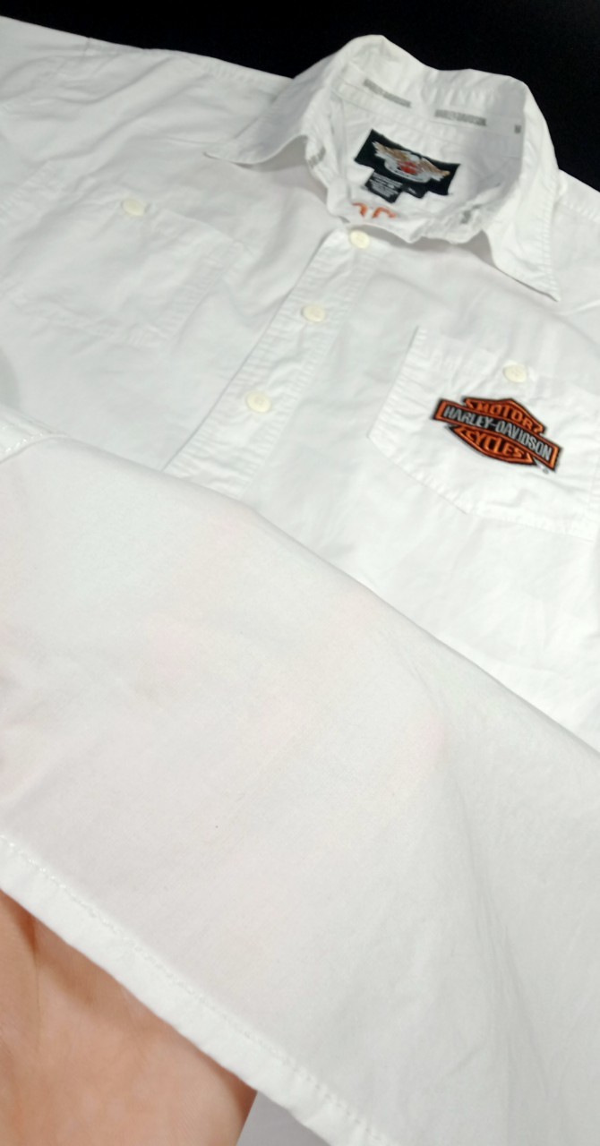 เสื้อ Shirt H-D 96402-10VM แขนสั้น สีขาว ไซส์ XL