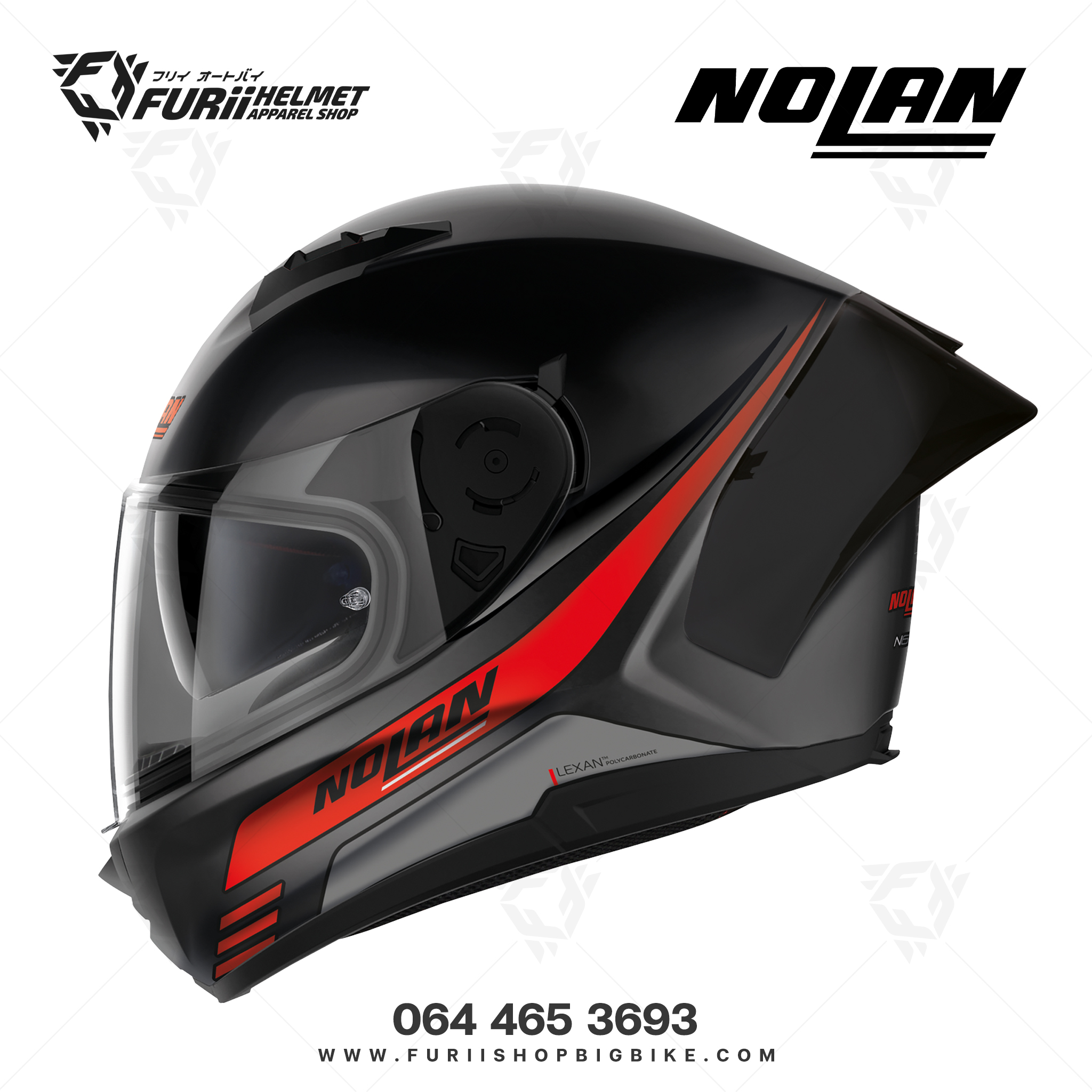 หมวกกันน็อคเต็มใบ NOLAN Outset Flat Black Red (21)