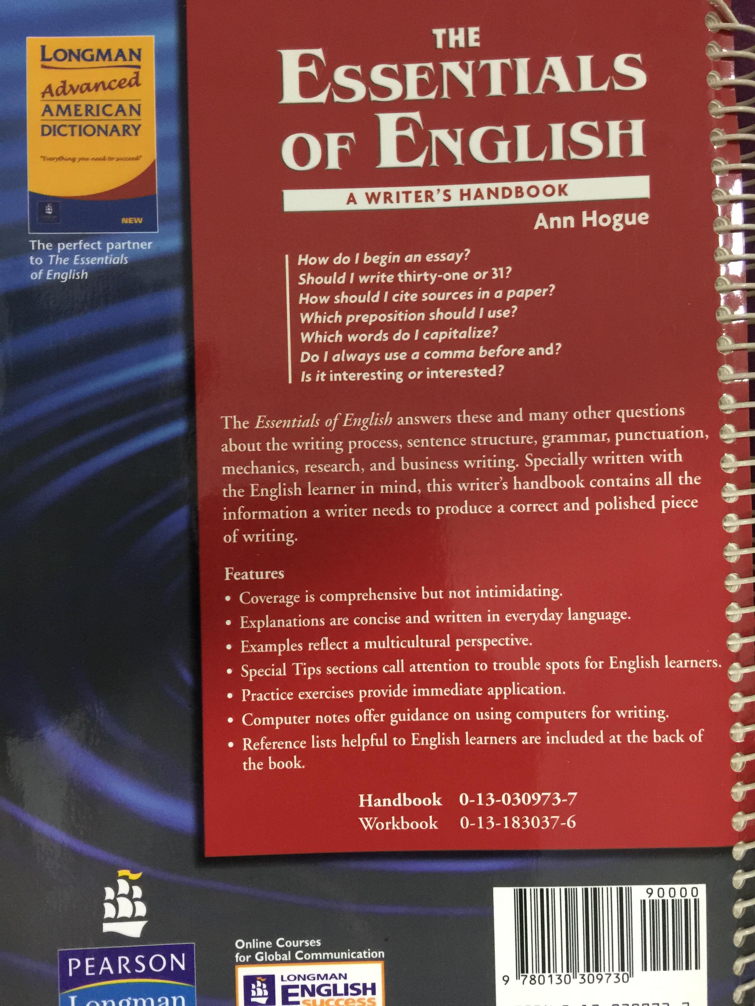 THE Essentials of English. A Writer ‘s Handbook by Ann Hogue. 0 กก.