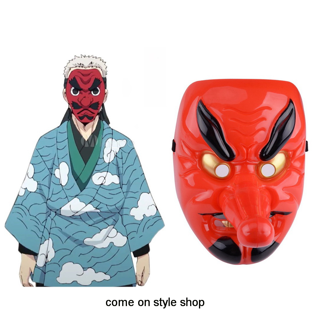 หน้ากากญี่ปุ่น เท็นงุ Tengu จมูกยาว หน้ากาก Demon Slayer หน้ากากคอสเพลย์ ออกงาน การแสดง งานคุณภาพ Japanese Tengu Long Nose Demon Mask Halloween Cosplay Fancy Party Mask M277