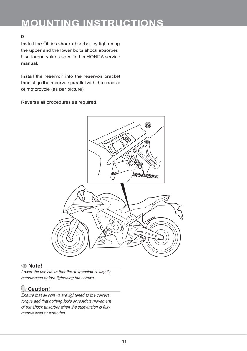 โช๊ค โช๊คแต่ง โช๊คมอเอตร์ไซค์ OHLINS FOR HONDA CB650F/CB650F
