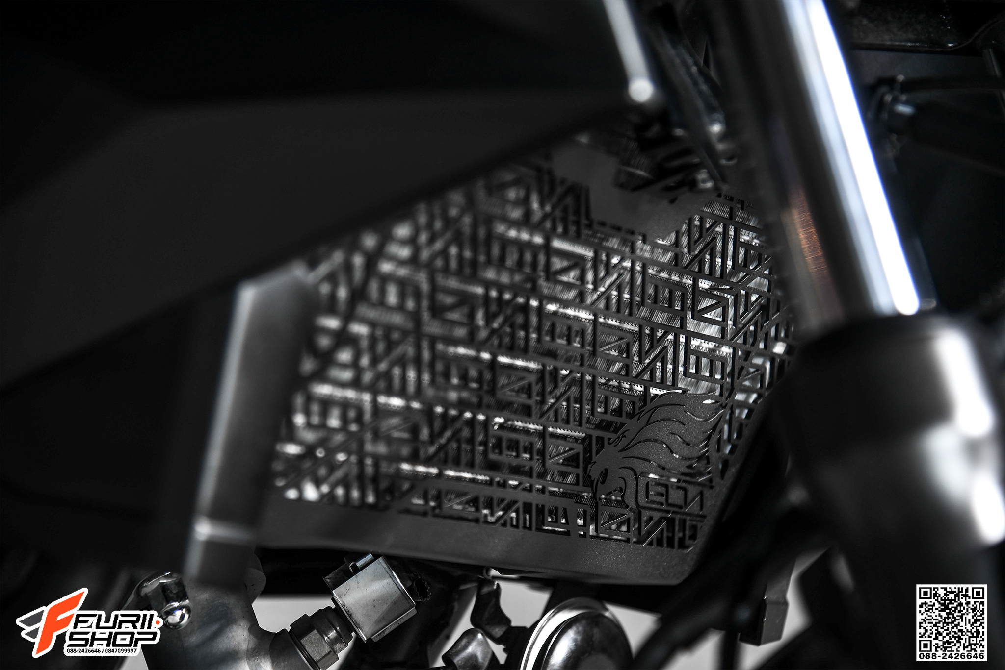 การ์ดหม้อน้ำ LEON สีดำ FOR HONDA CB300F