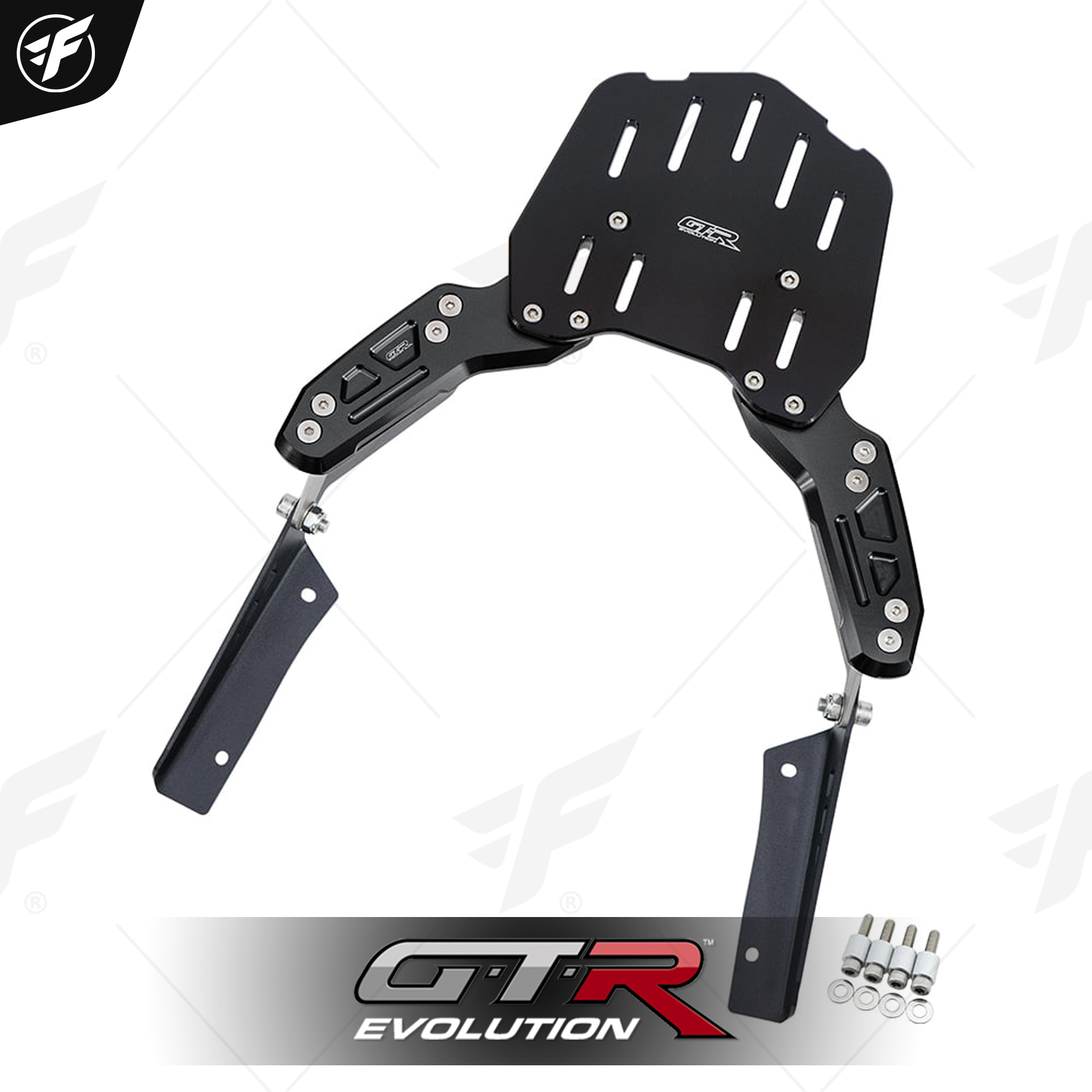 แผ่นรองกล่องท้ายเบาะอเนกประสงค์ + พร้อมมือจับ 2D GTR FORZA-350 ดำ
