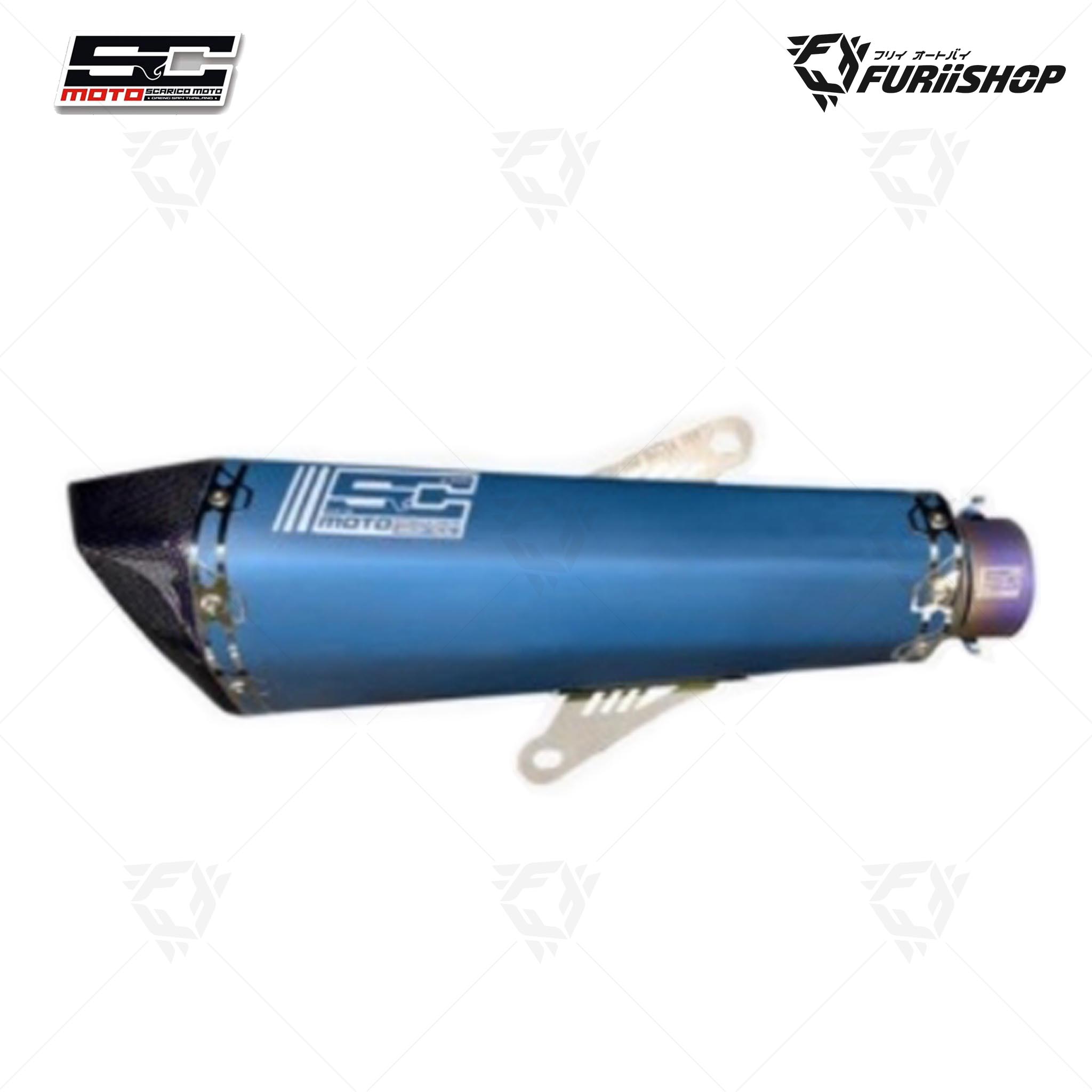 ท่อไอเสีย Slip-On SC MOTO รุ่น SM+ DK- 5 BLUE MATTE สีดาร์ค - น้ำเงิน