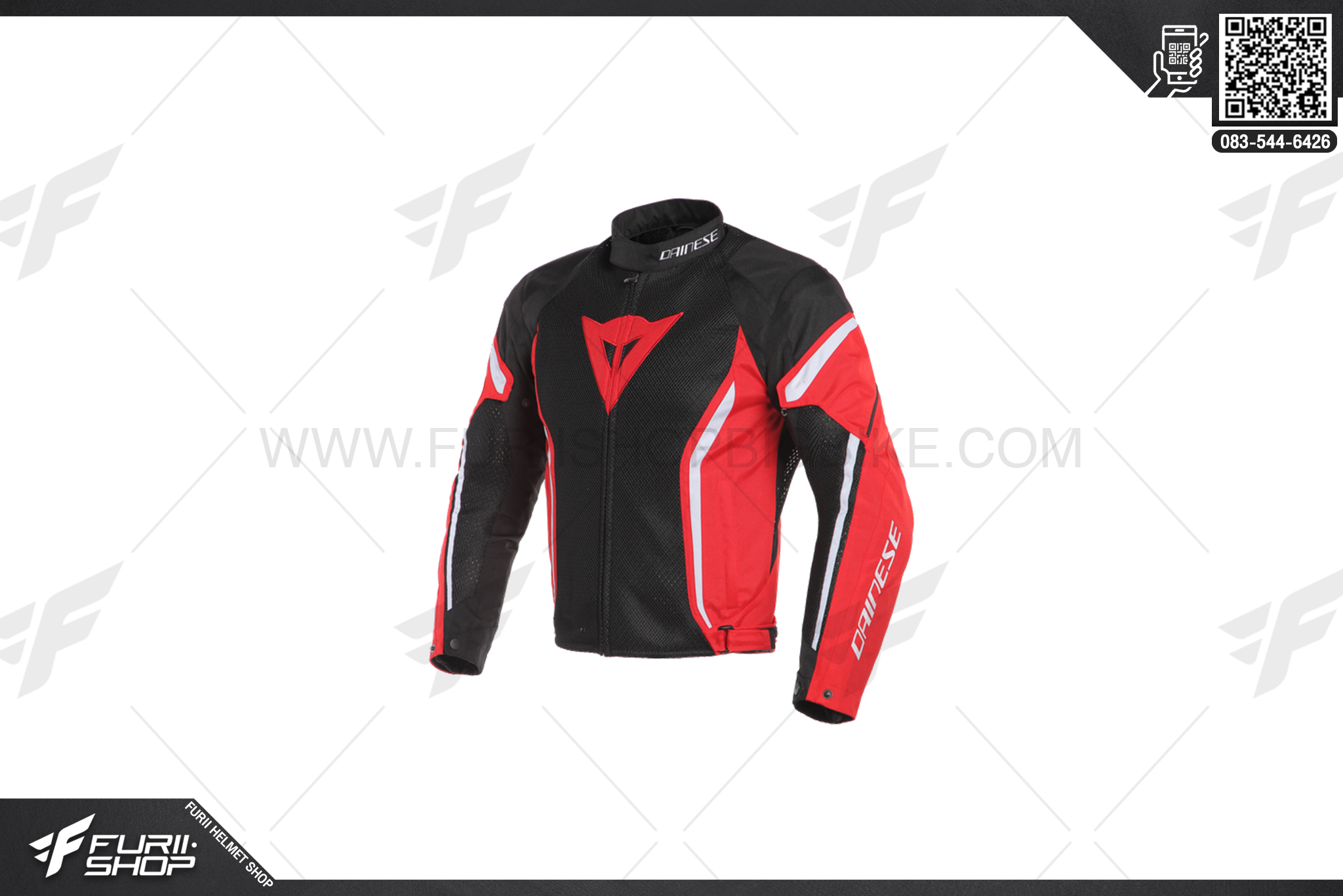 เสื้อแจ็คเก็ต DAINESE Air Crono 2 Tex Jacket/blk/red/wht