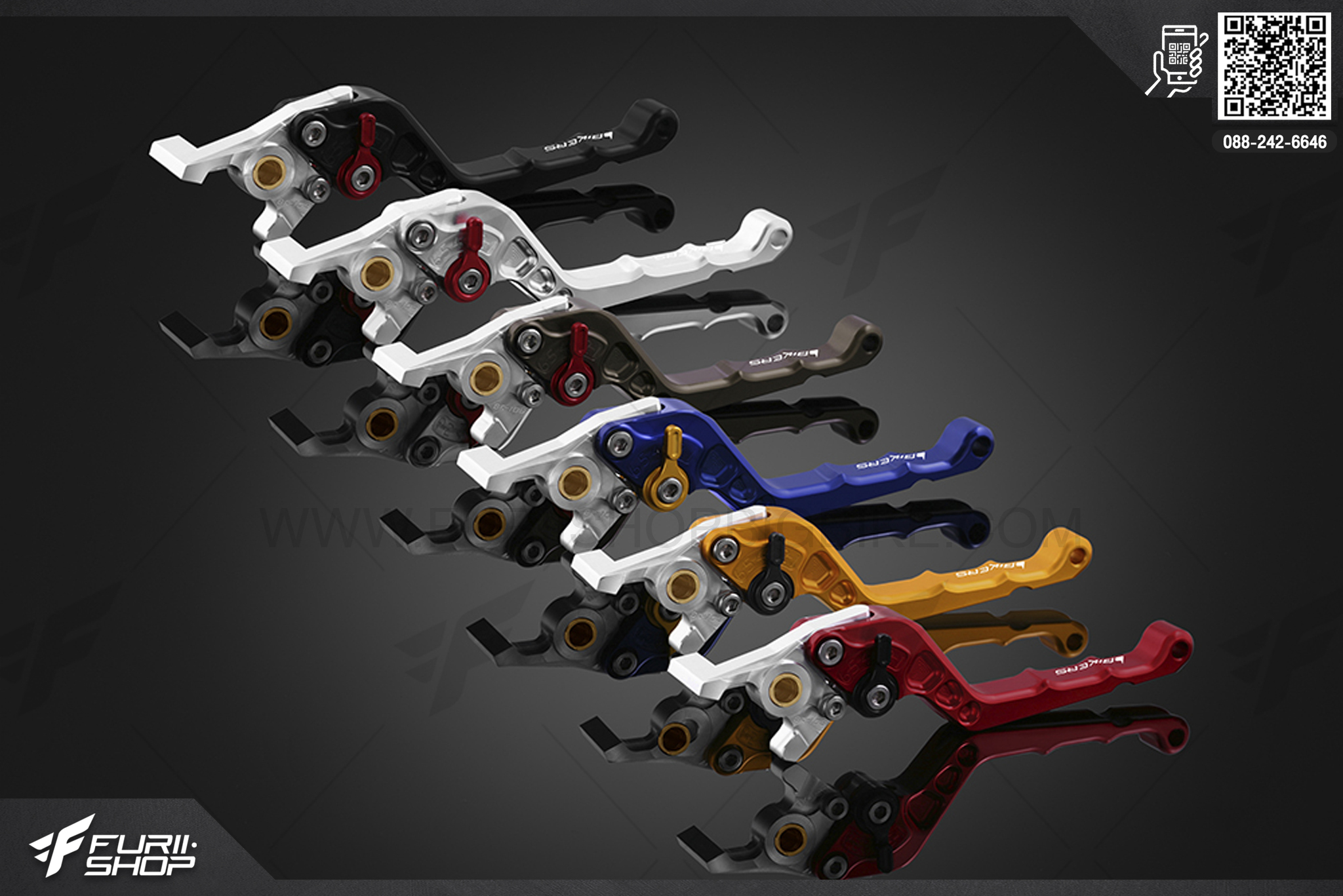 ก้านเบรกหน้าปรับระดับ (หน้าก้านลอน) (Adjustable Front Brake Lever (Curve Surface)) Bikers Honda PCX 150 (2016-2017) ก้านเบรค