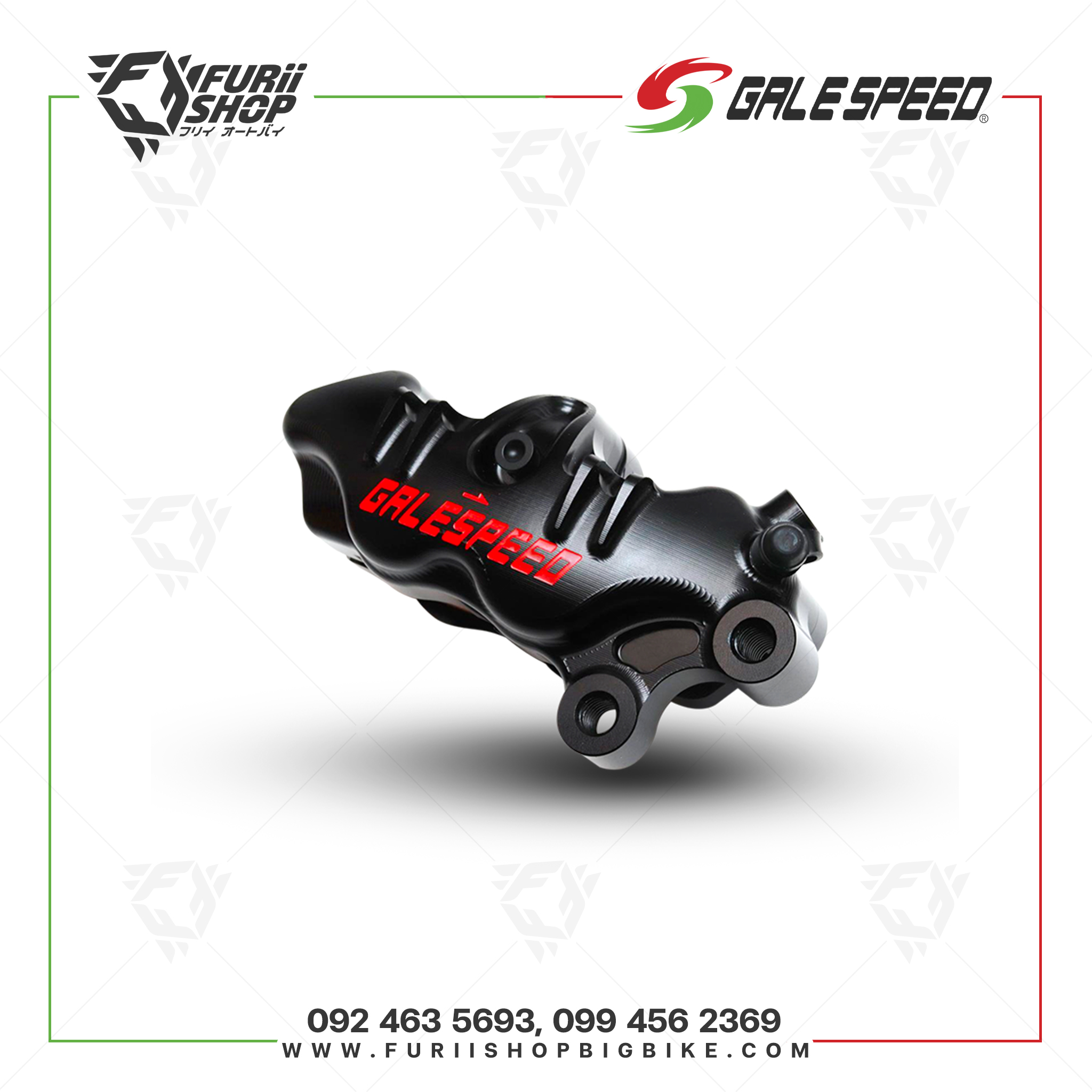 คาลิปเปอร์ GALESPEED ELABORATE FRONT CALIPER RIGHT OR LEFT 4 พอทซิ่งดำ ø34-30มม. SCM BOLT