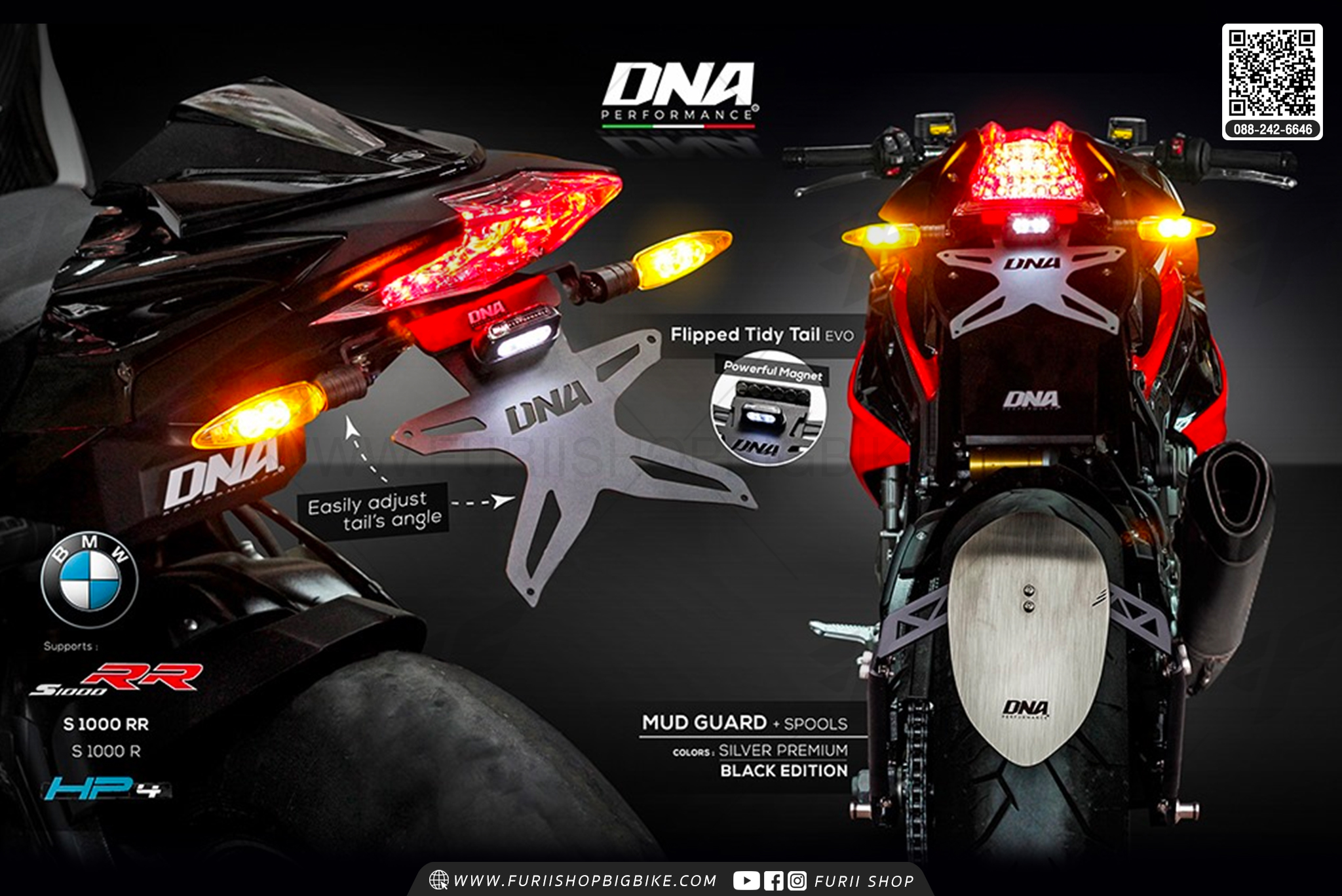 ท้ายสั้นแม่เหล็กพับได้ Tail Tidy DNA Performance รุ่น Evo For BMW S1000RR 2020-2021