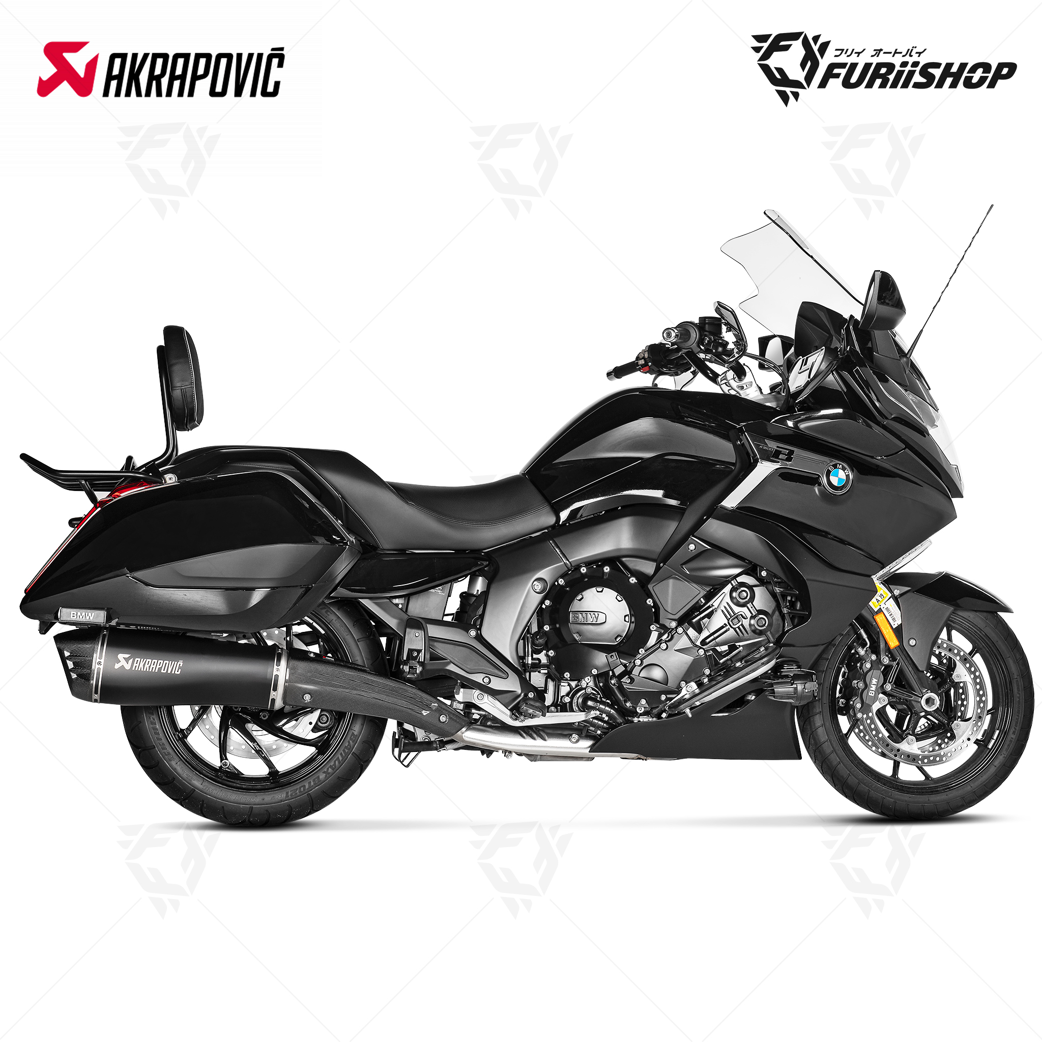 ท่อไอเสียแต่ง Akrapovic Slip on Black Twin : for BMW K1600B