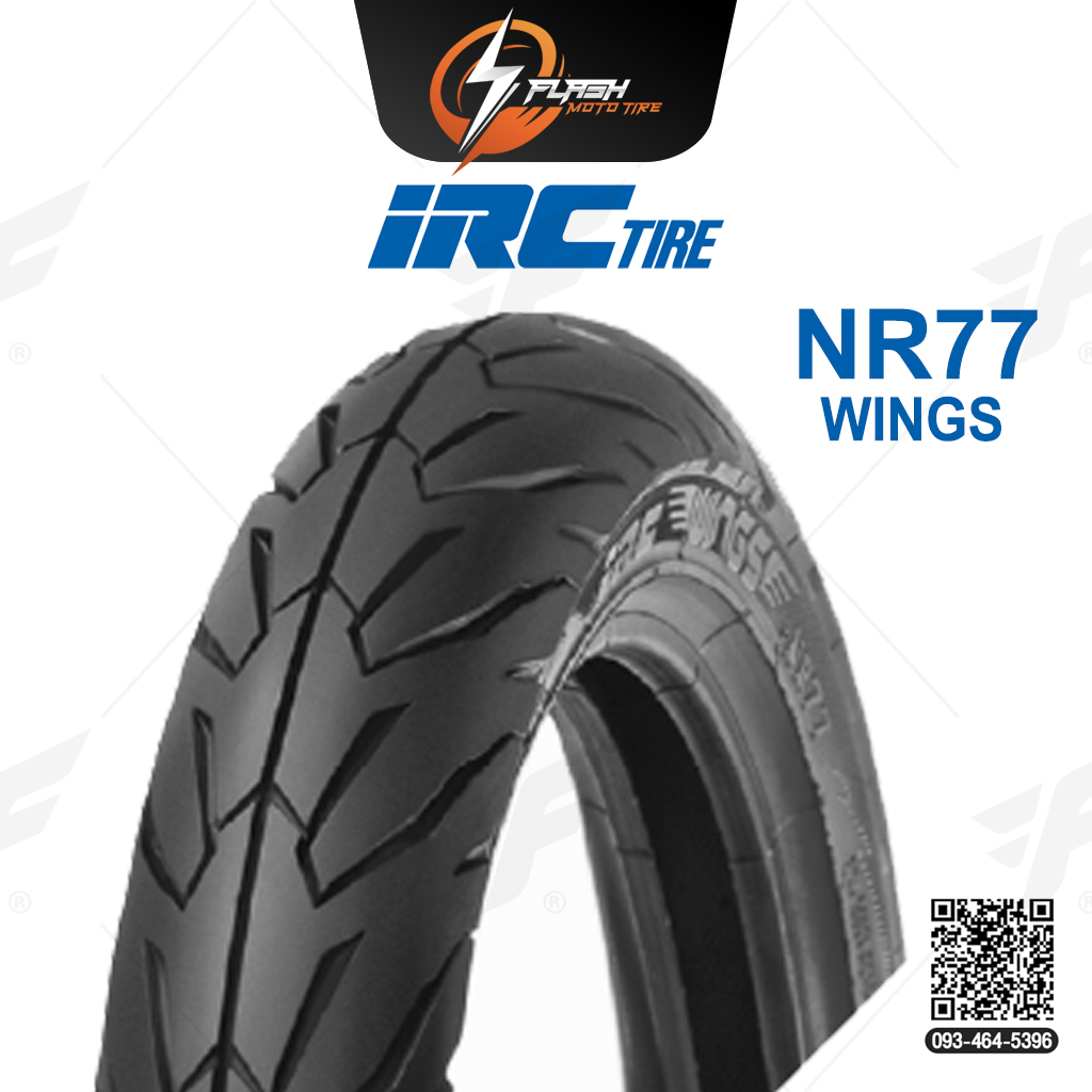 ยางขอบ14 ยางมอเตอร์ไซต์ IRC(ไออาร์ซี) NR77 T W/T (WINGS) ยางหลัง 80/90-14 M/C ยางบิ๊กไบท์ ยางBigbike Mototire