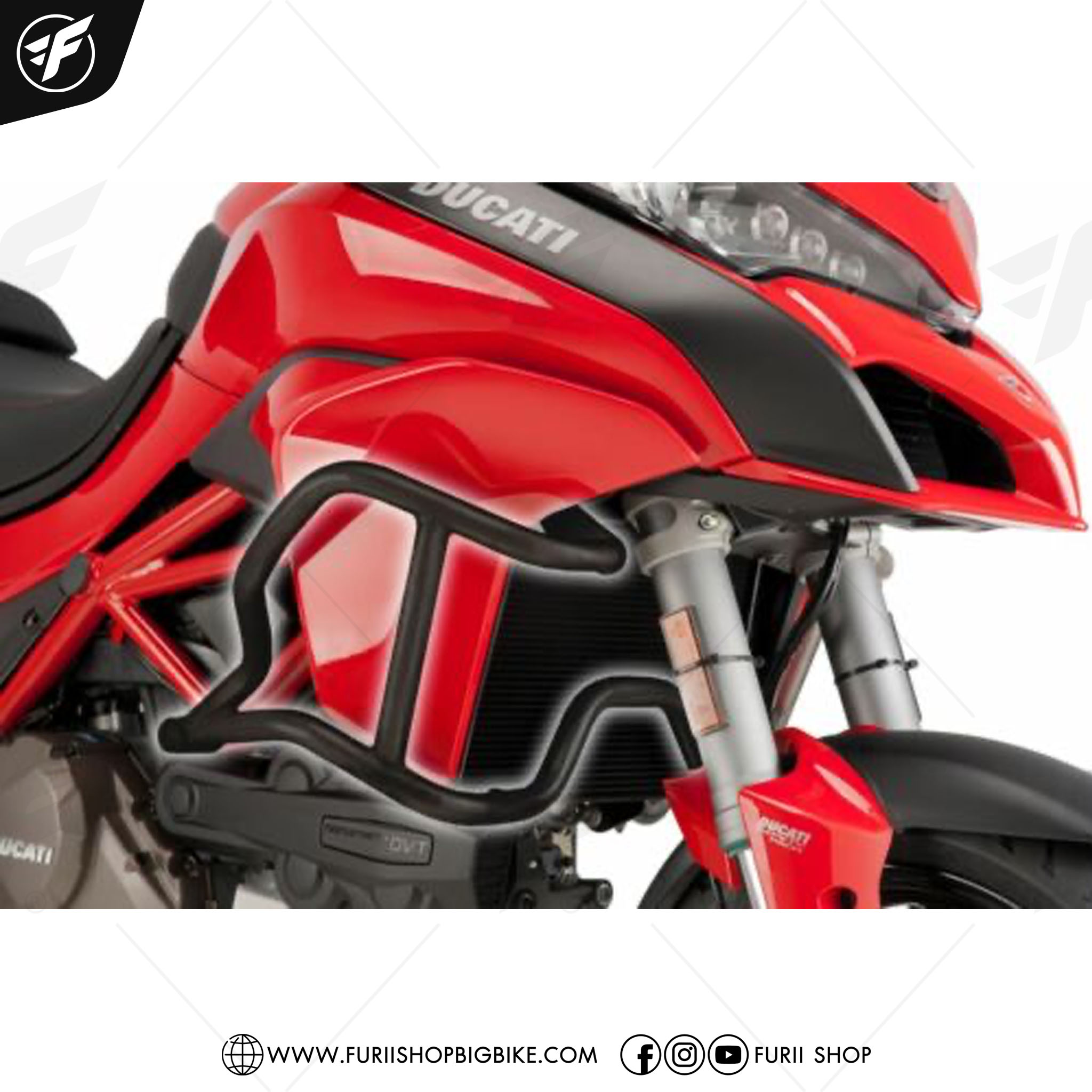 การ์ดเครื่องยนต์ PUIG ENGINE GUARD For Ducati Multistrada1200 2015-2017 / Multistrada 1260 2018-2021