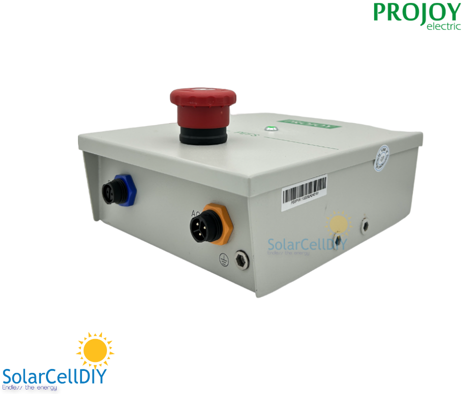อุปกรณ์ป้องกันไฟไหม้ Emergency Switch จากแบรนด์ Projoy สำหรับควบคุมการทำงานของอุปกรณ์ Rapid Shutdown ในระบบโซล่าเซลล์