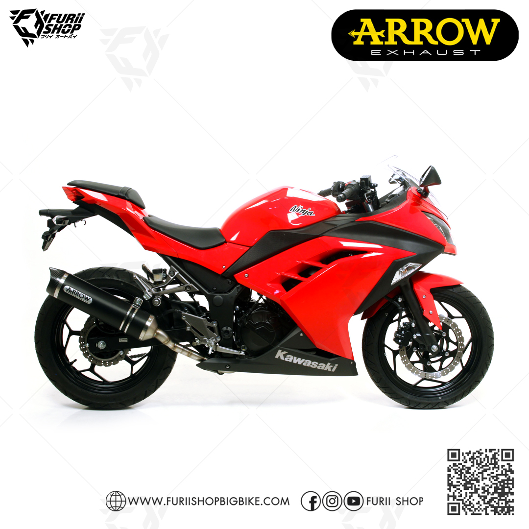 ท่อมอเตอร์ไซค์ Arrow Slip on Dark : for Kawasaki Ninja 250-300 13-17/Z250 13-17/Z300 15-17