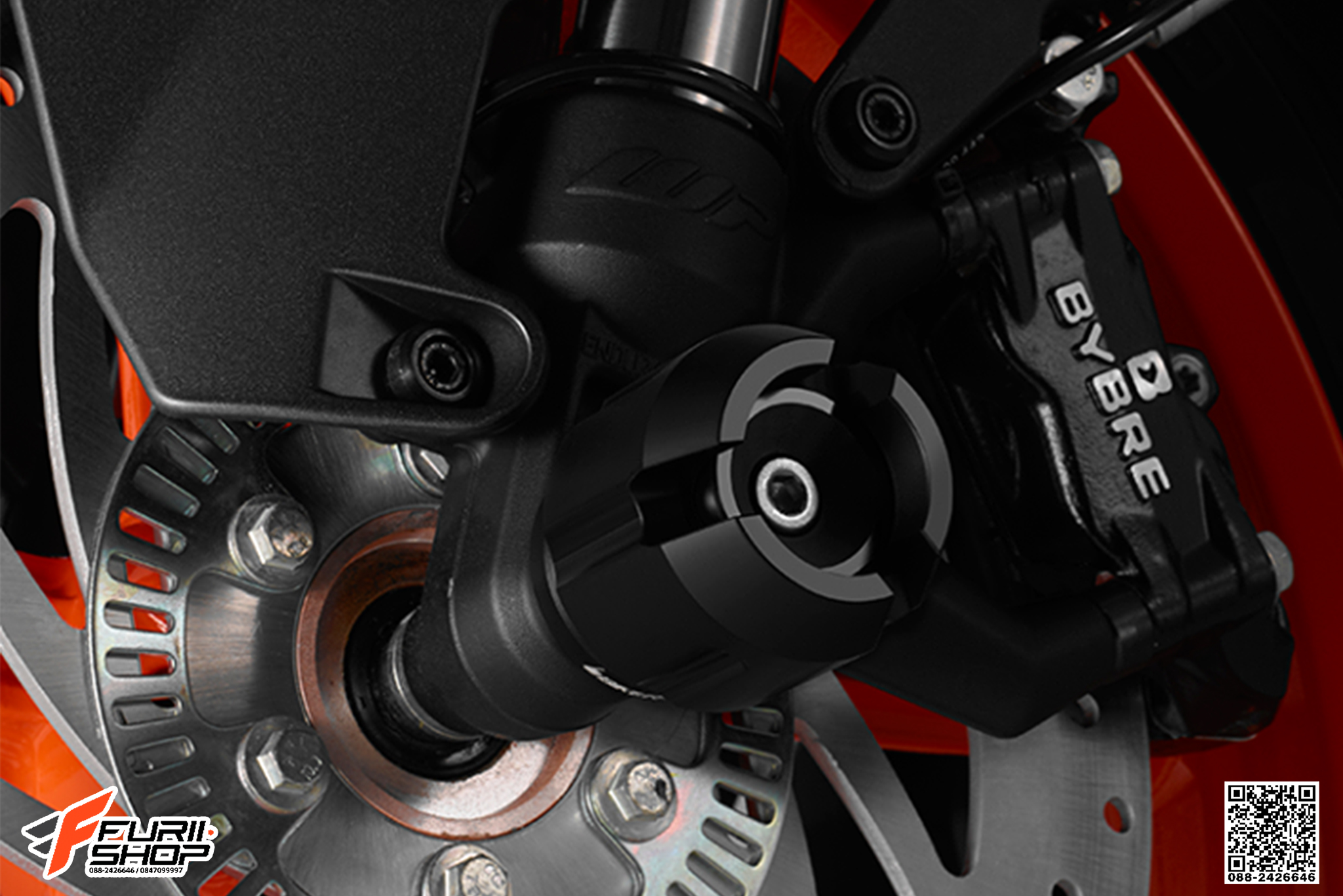 กันล้มล้อหน้า BIKERS สีดำ FOR KTM DUKE390/RC390
