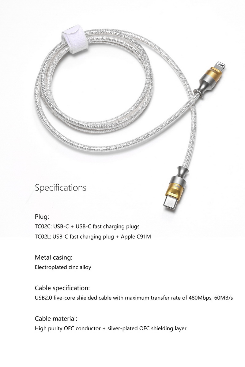 DD TC02C สายชาร์จเร็ว TypeC เกรดพรีเมี่ยม รองรับชาร์จไว 65W ประกันศูนย์ไทย