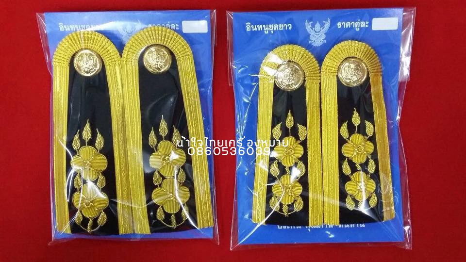 อินทรธนูข้าราชการพลเรือนชุดขาว ระดับ 3-4 (ระดับปฎิบัติงาน)