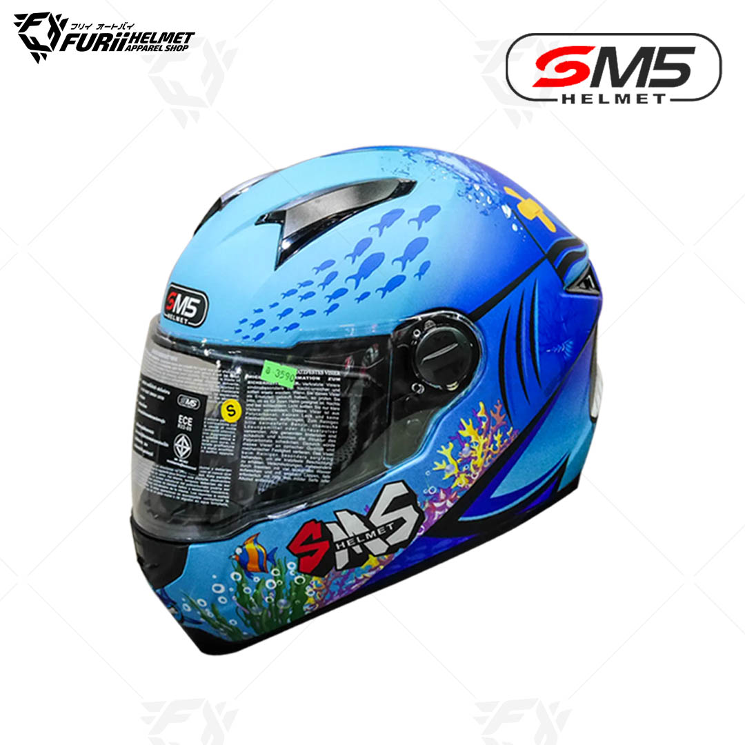 หมวกกันน็อค SM5 : SNACK SHARK MATT BLUE