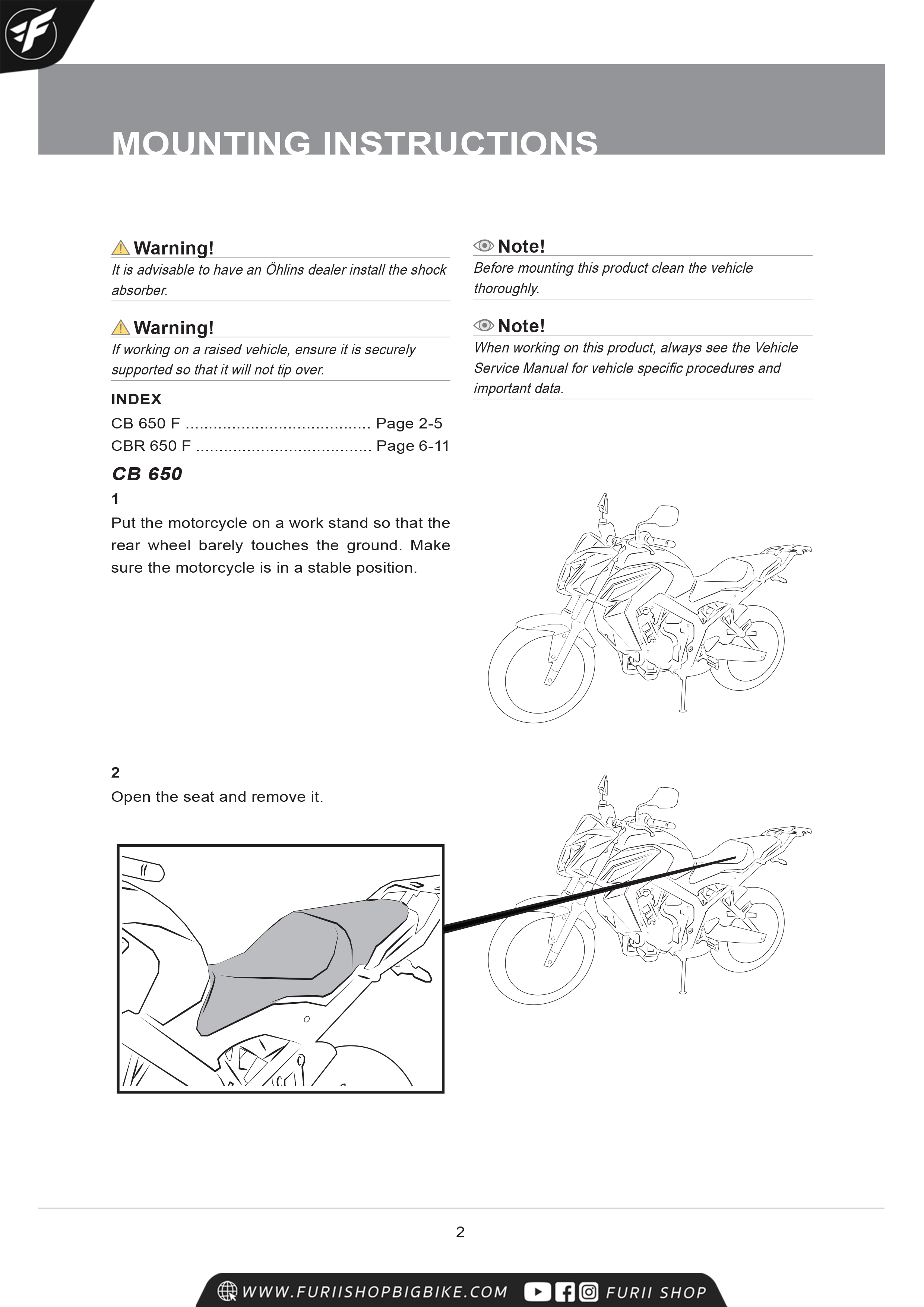 โช๊ค OHLINS HO713 SUBTANK FOR HONDA CB650F/CBR650F