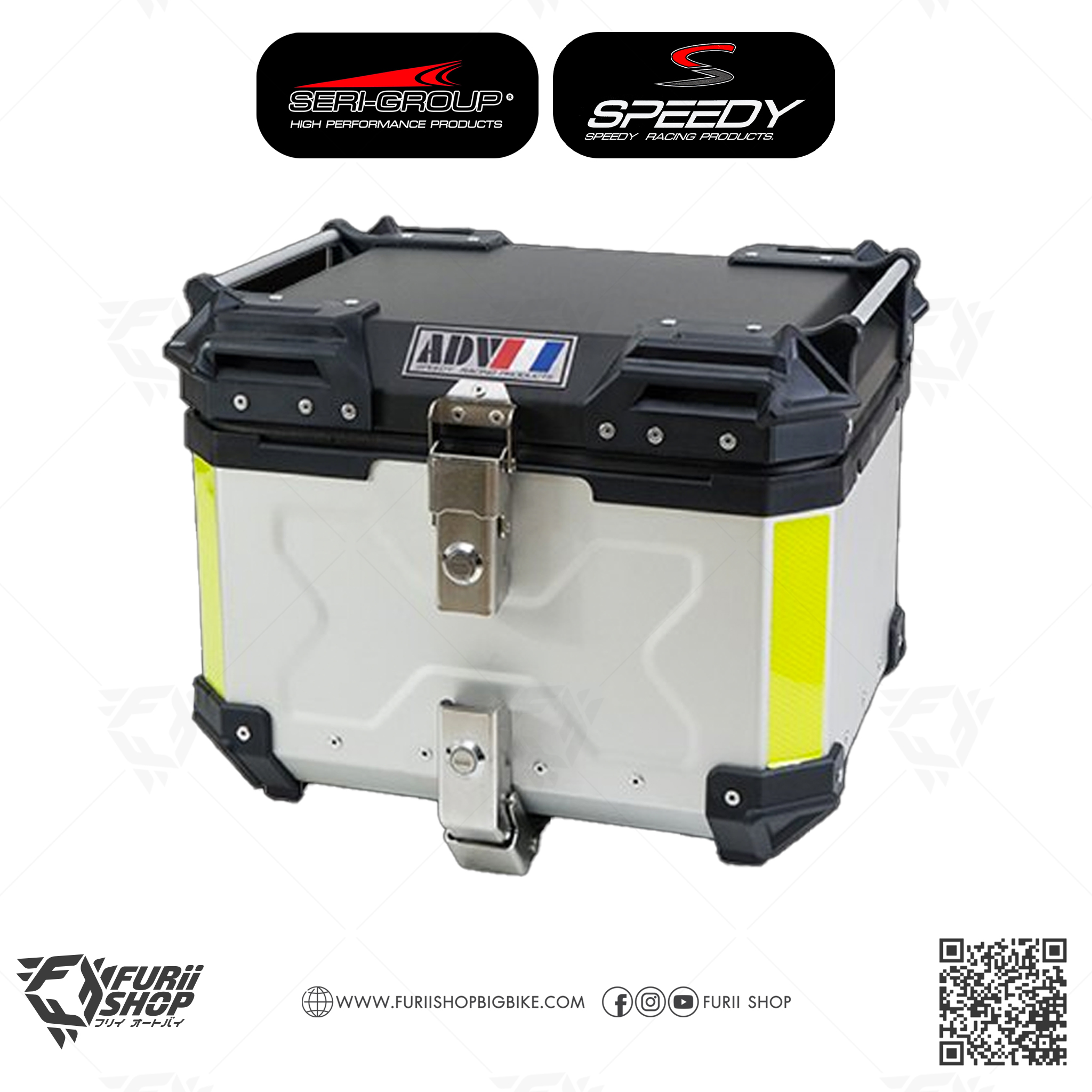 กล่องท้ายเบาะ TOPBOX ( มีเนียม ) SPEEDY ( ลาย X ) ADV 45L Silver