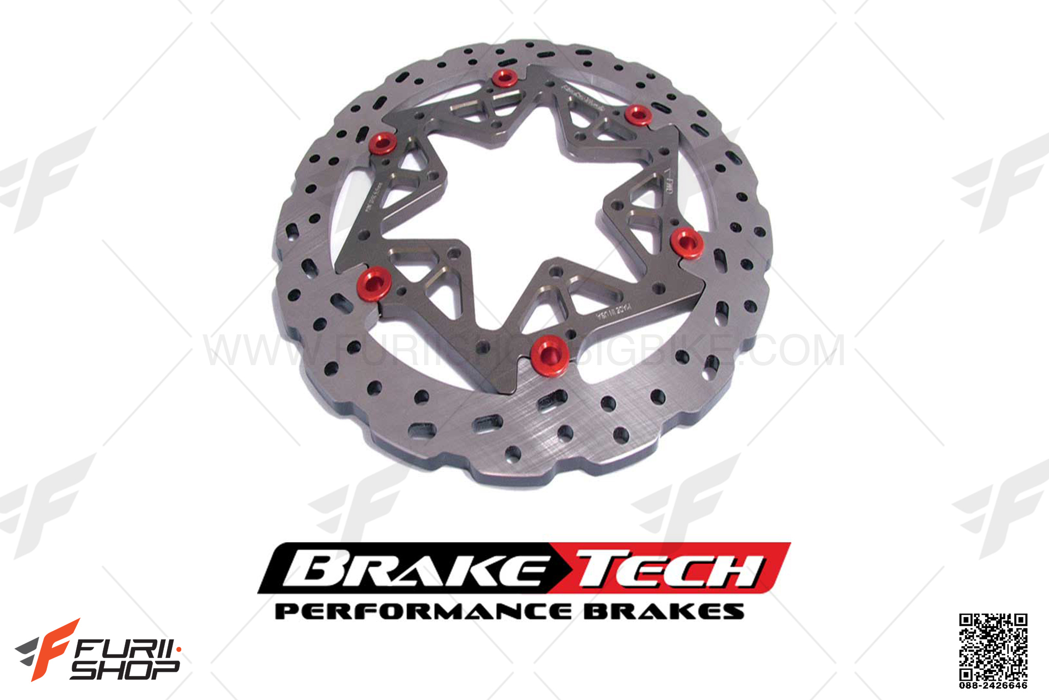จานเบรคหน้า BRAKETECH STAINLESS FOR KAWASAKI ZX6R 2019